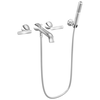 Two Handle Wall Mount Tub Filler Trim with Hand Shower
