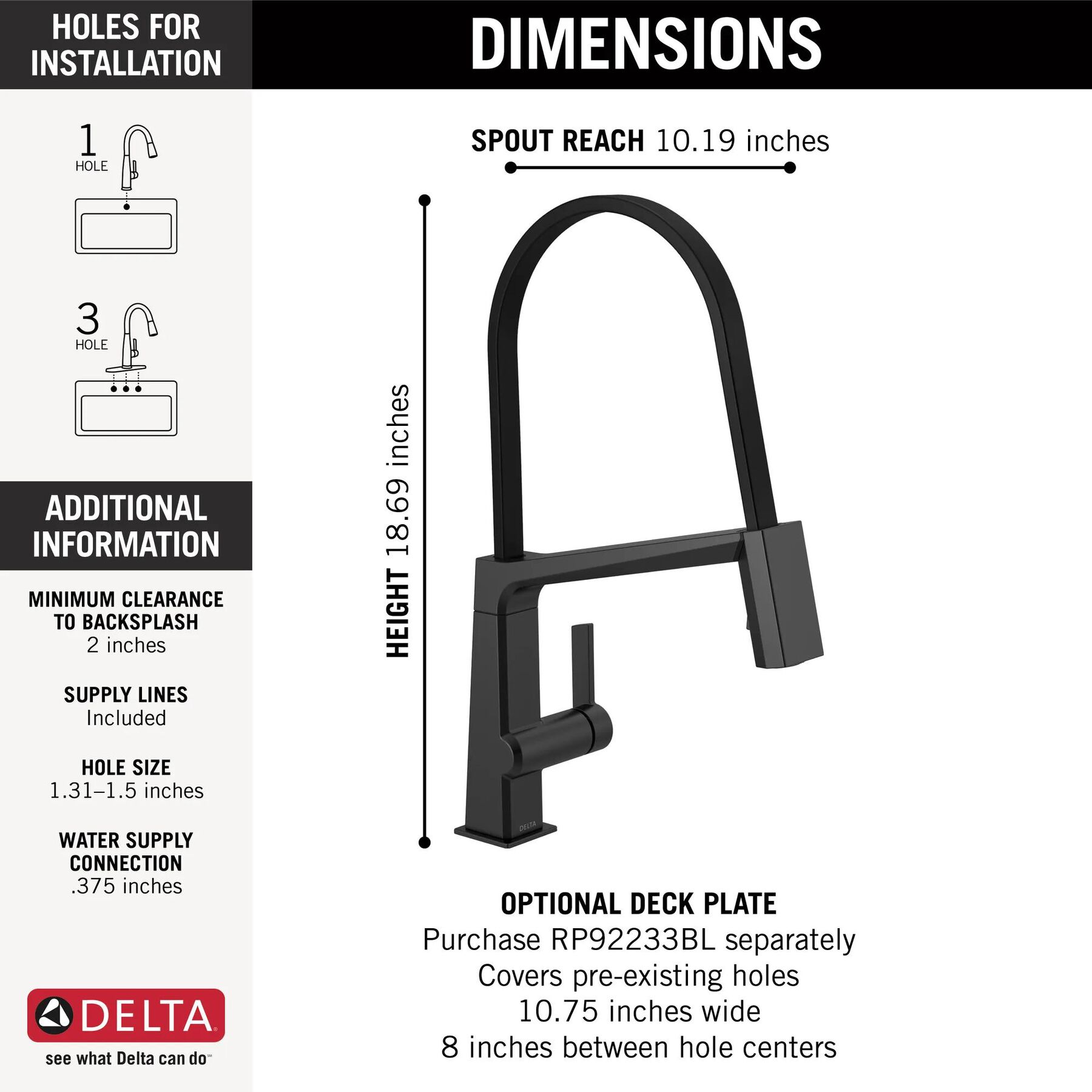Pull-Down Kitchen Faucet w/Exp. Hose (Recertified)