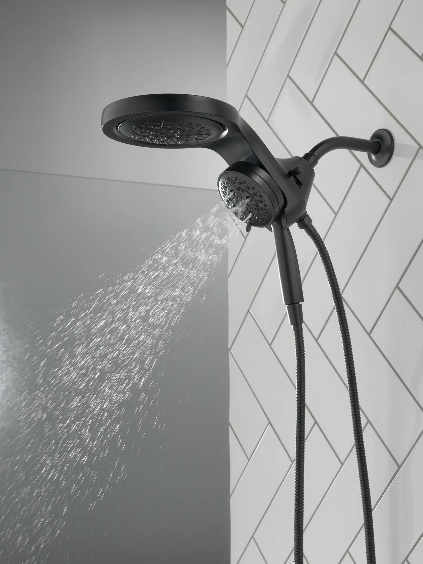 HydroRain&reg; H<sub>2</sub>Okinetic&reg; 5-Setting Two-in-One Shower Head