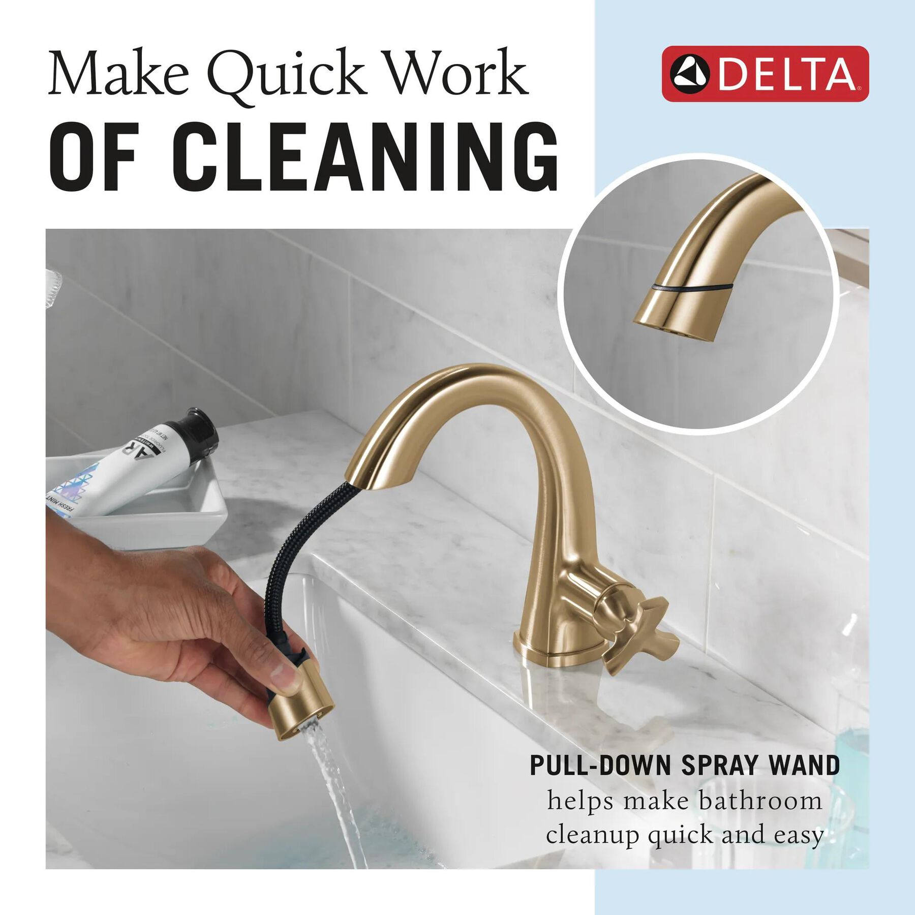 Single Handle Pull Down Bathroom Faucet