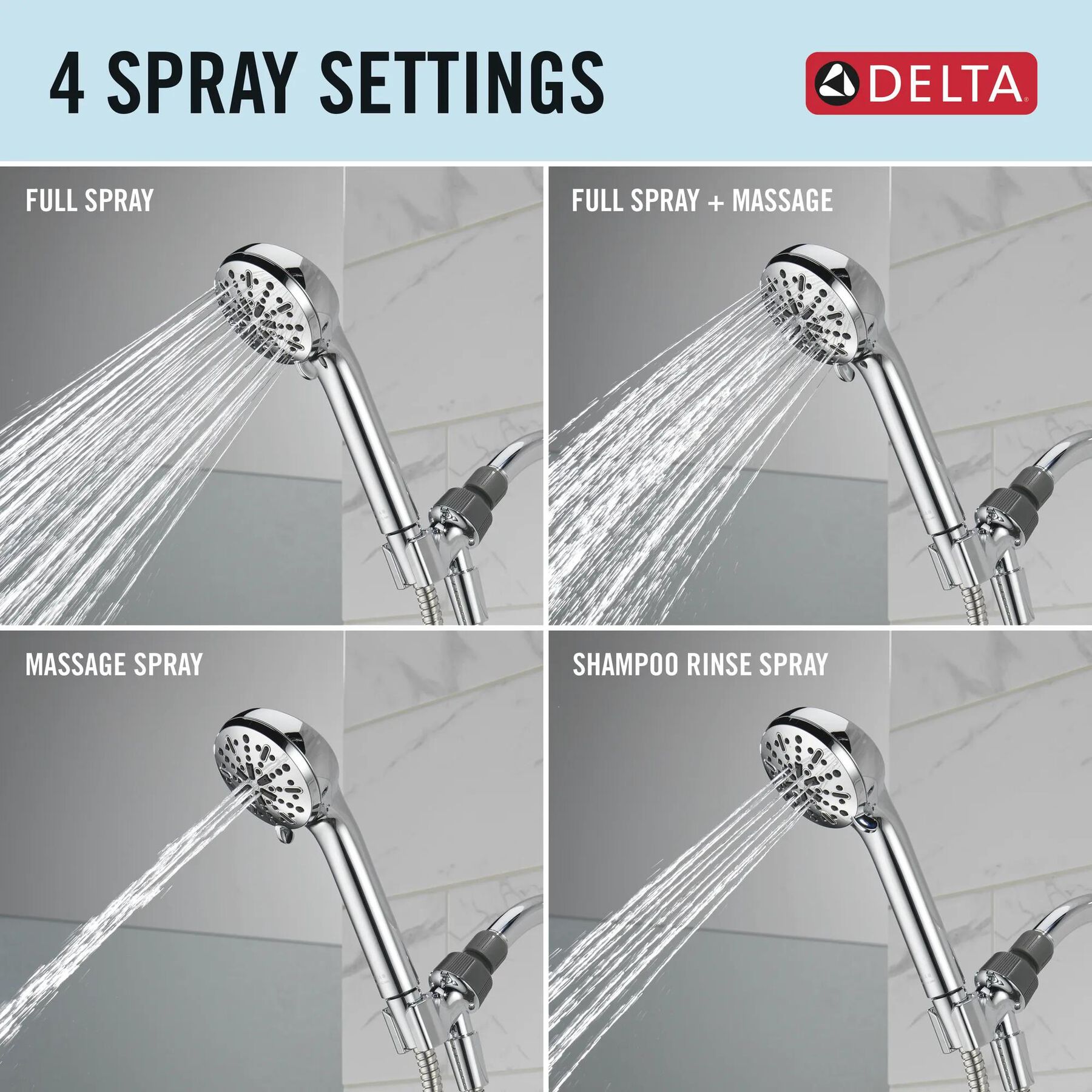 4-Setting Hand Shower