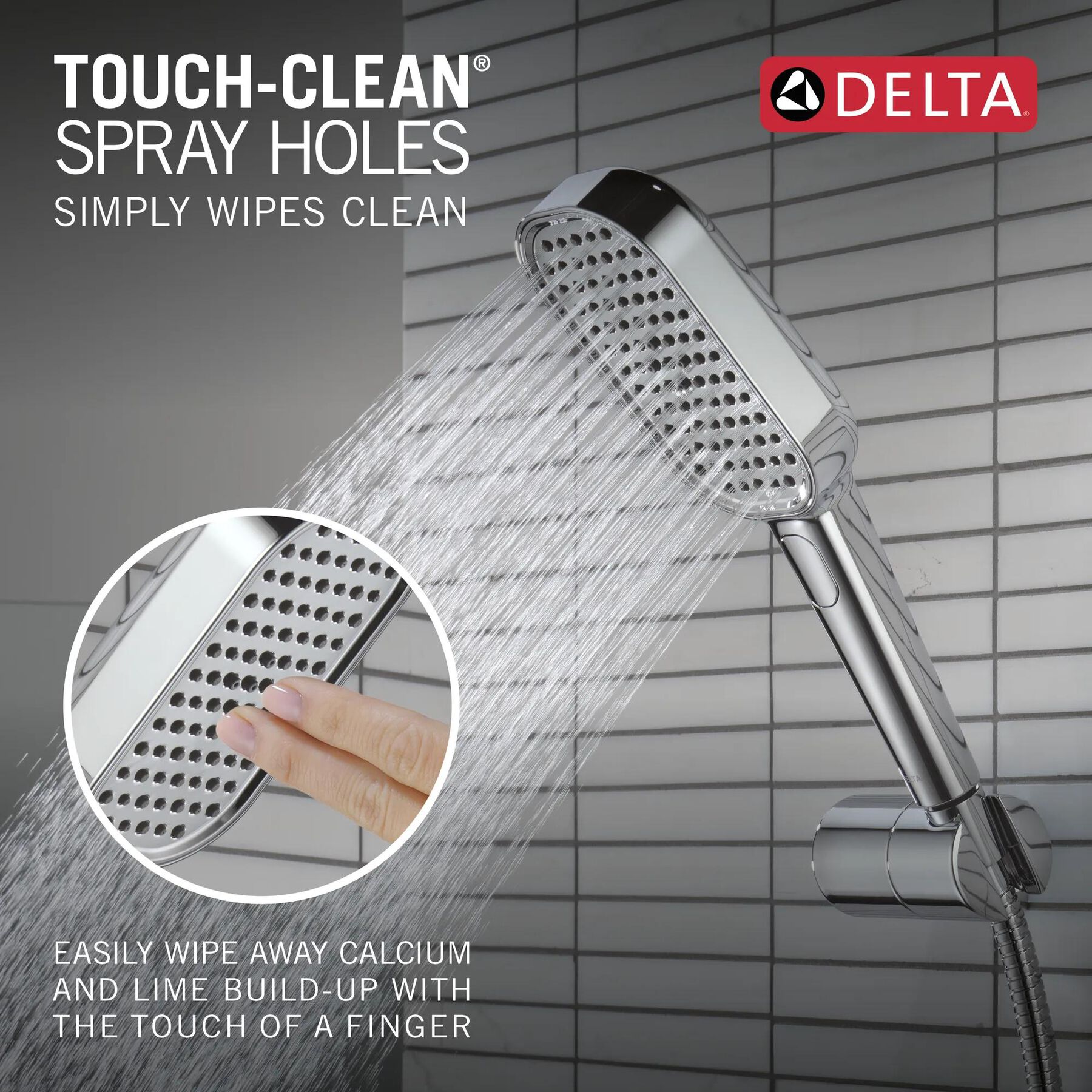 4-Setting Hand Shower with Wall Mount featuring FeatherRain&trade; Spray