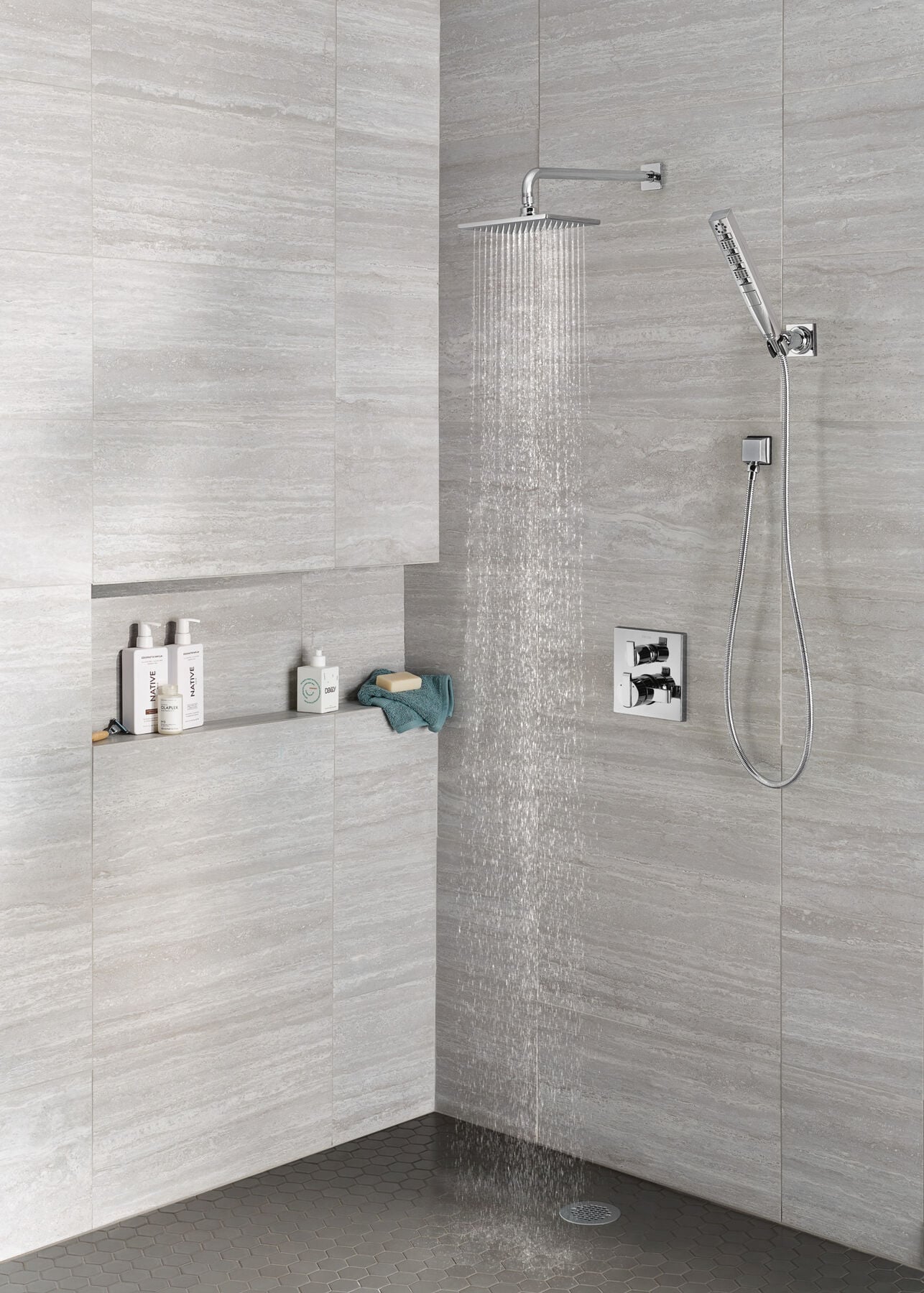H<sub>2</sub>Okinetic&reg; 4-Setting Wall Mount Hand Shower
