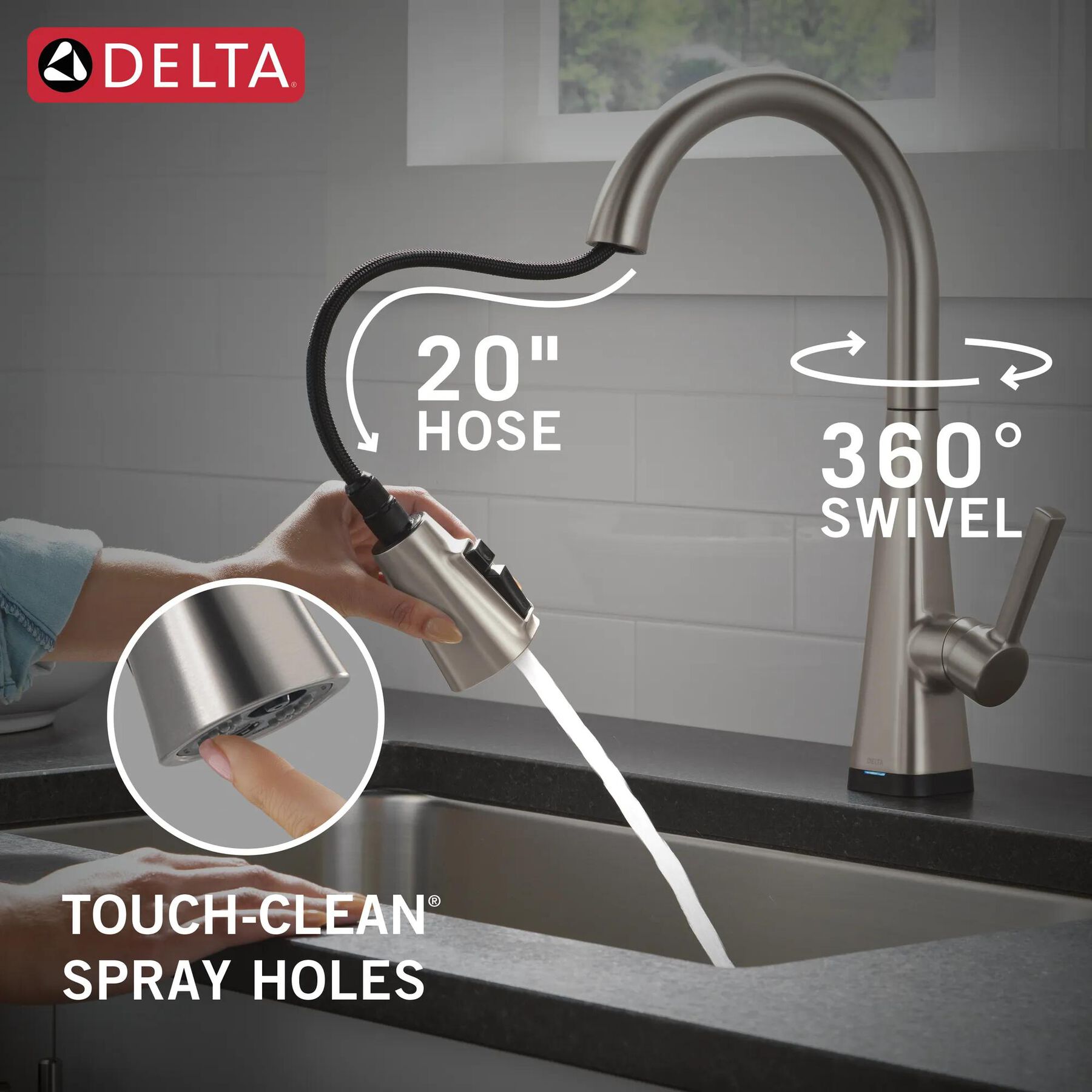 Single-Handle Pull-Down Kitchen Faucet with Touch<sub>2</sub>O&reg; Technology (Recertified)