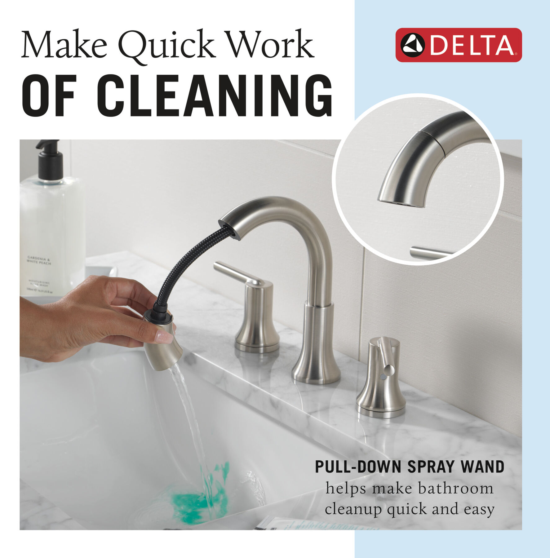 Two Handle Widespread Pull Down Bathroom Faucet (Recertified)