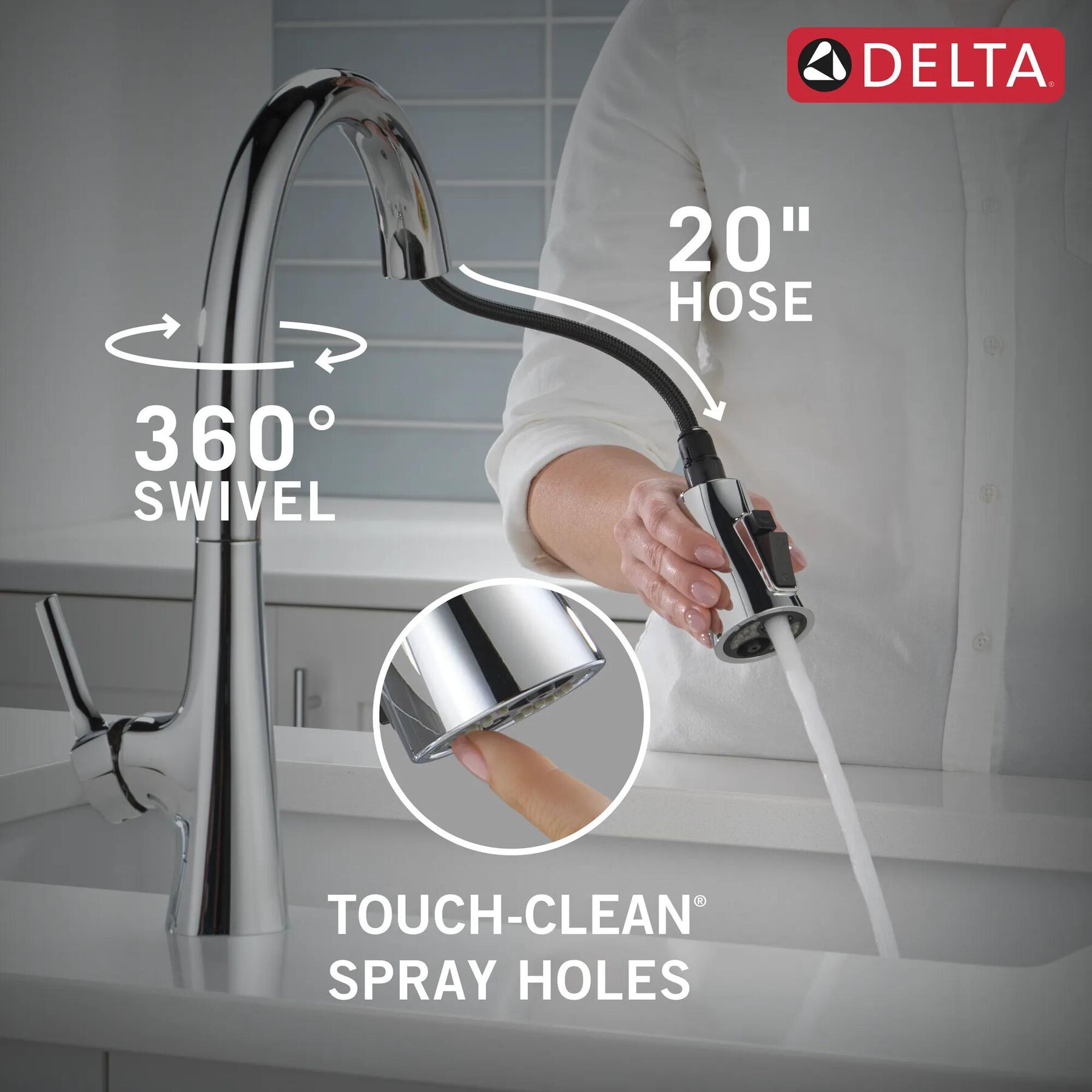 Single Handle Pull-Down Kitchen Faucet with Soap Dispenser and ShieldSpray Technology