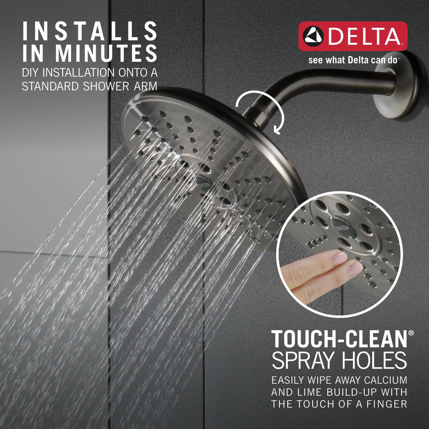 H<sub>2</sub>Okinetic&reg; 3-Setting Raincan Shower Head (Recertified)