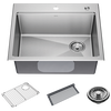 25&rdquo; Stainless Steel Workstation Kitchen Sink Drop-In Undermount Single Bowl with WorkFlow&trade; Ledge and Accessories
