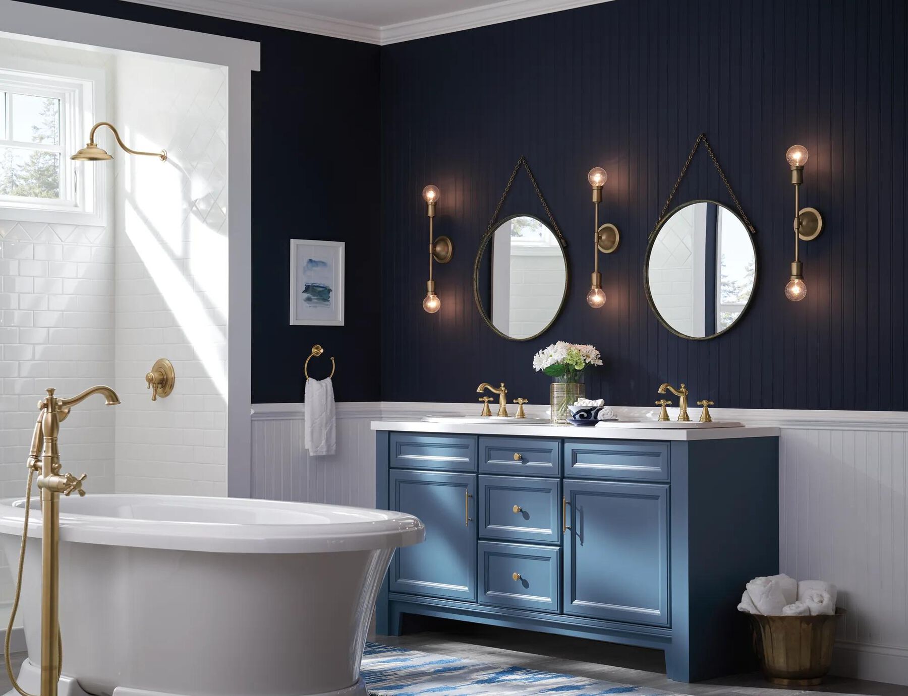 Metal Cross Handle Set - Deck Mount Bathroom & Bidet