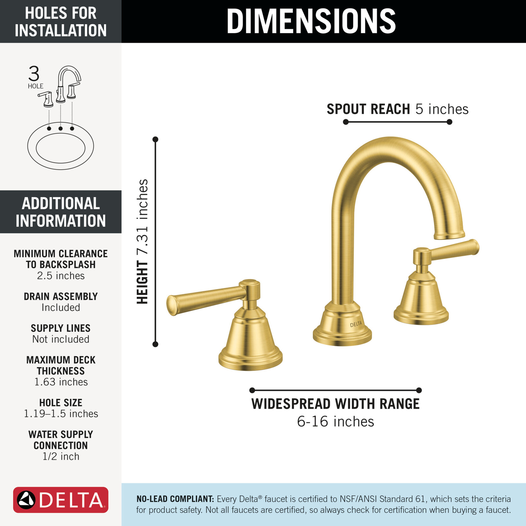 Two Handle Widespread Bathroom Faucet