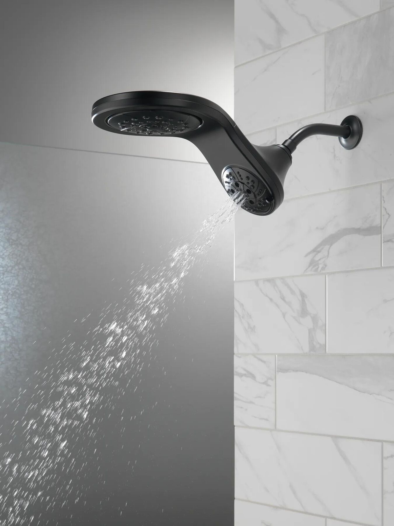 HydroRain&reg; H<sub>2</sub>Okinetic&reg; 5-Setting Two-in-One Shower Head