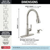 Single Handle Pull-Down Kitchen Faucet with Soap Dispenser and ShieldSpray Technology