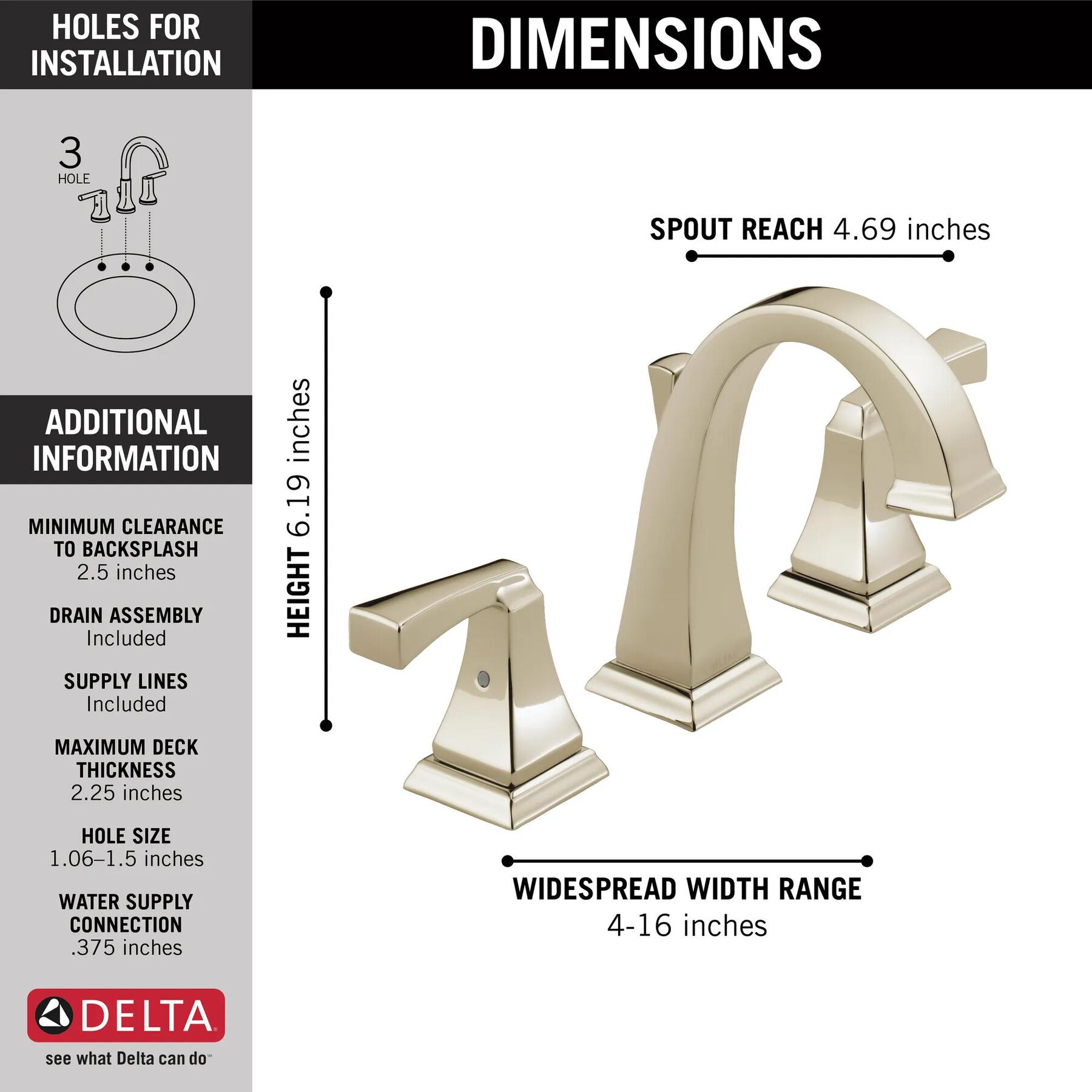 Two Handle Widespread Bathroom Faucet (Recertified)