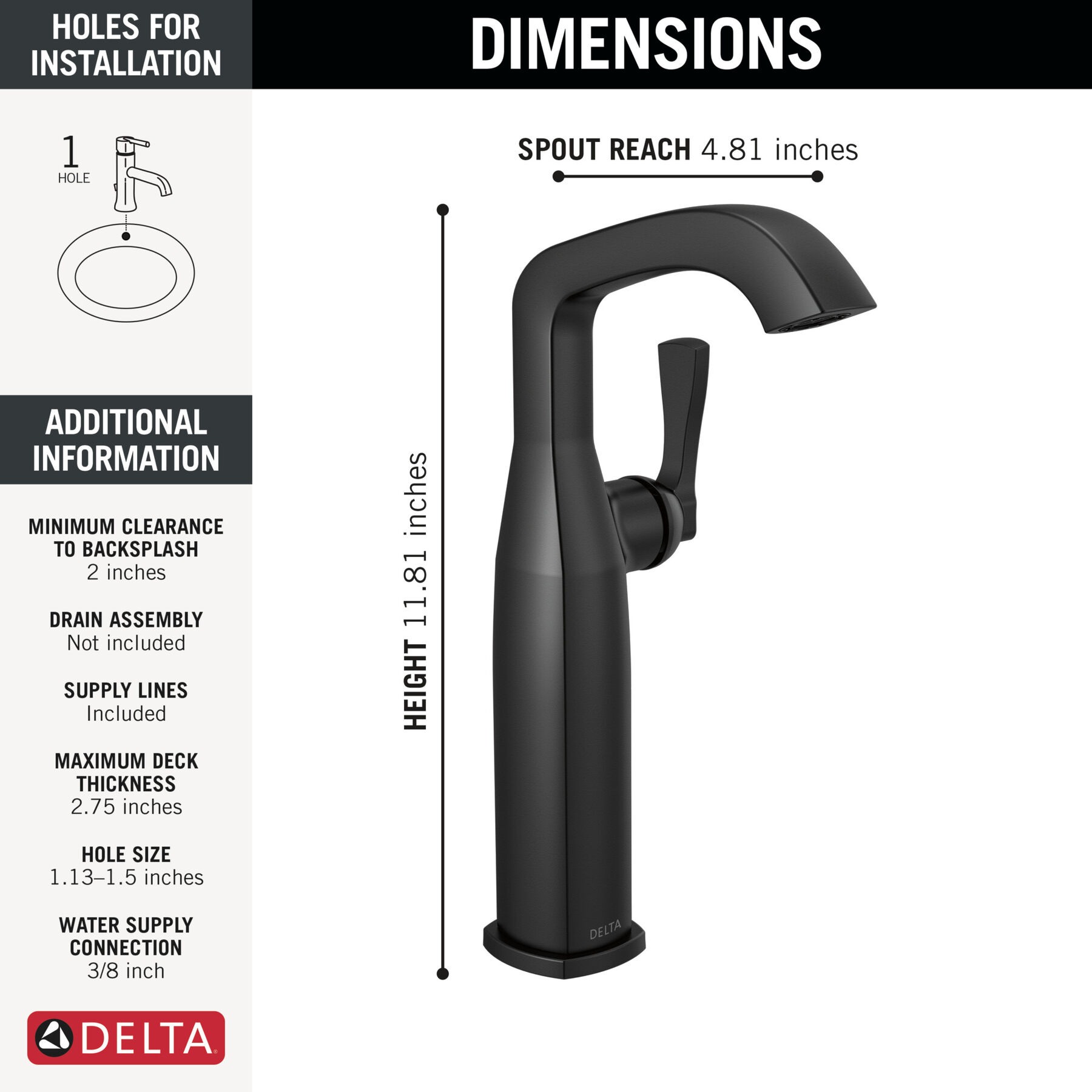 Single Handle Vessel Bathroom Faucet