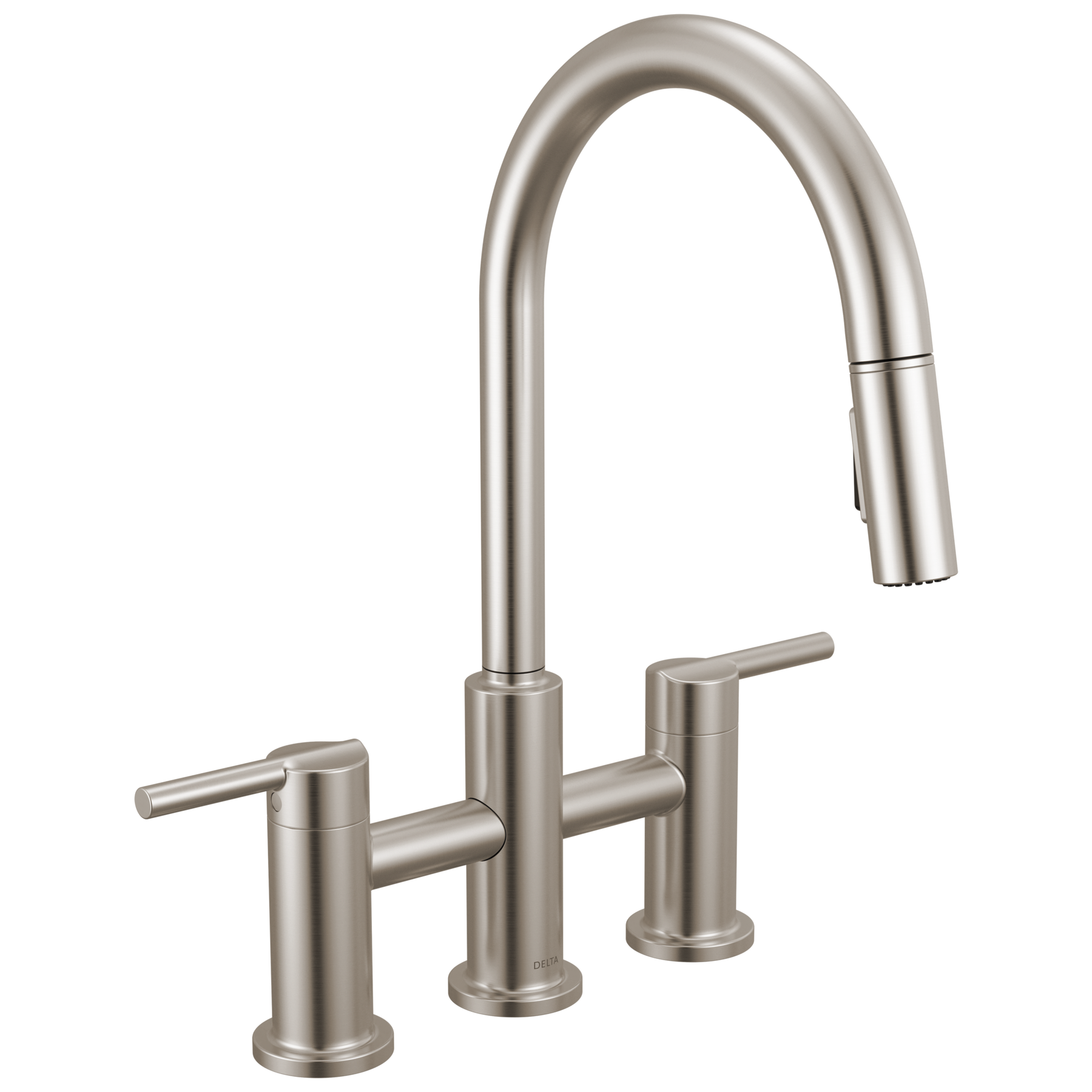 Two Handle Pull-Down Bridge Kitchen Faucet