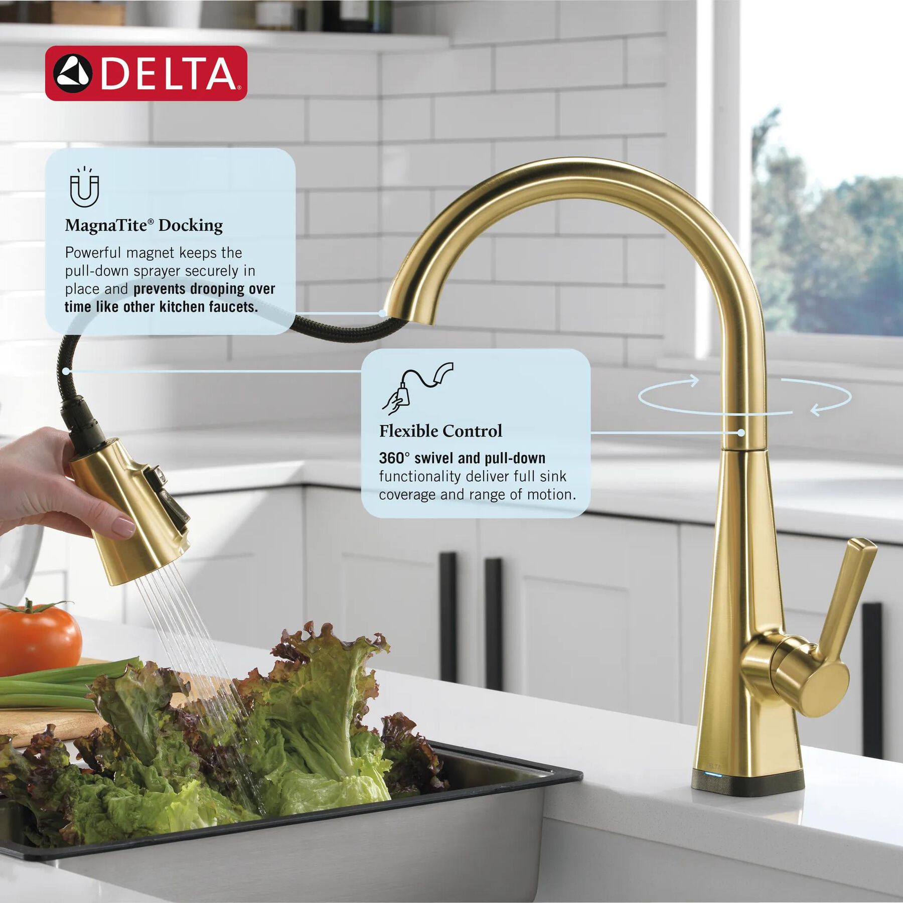 Single Handle Pull-Down Kitchen Faucet with Touch<sub>2</sub>O&reg; Technology