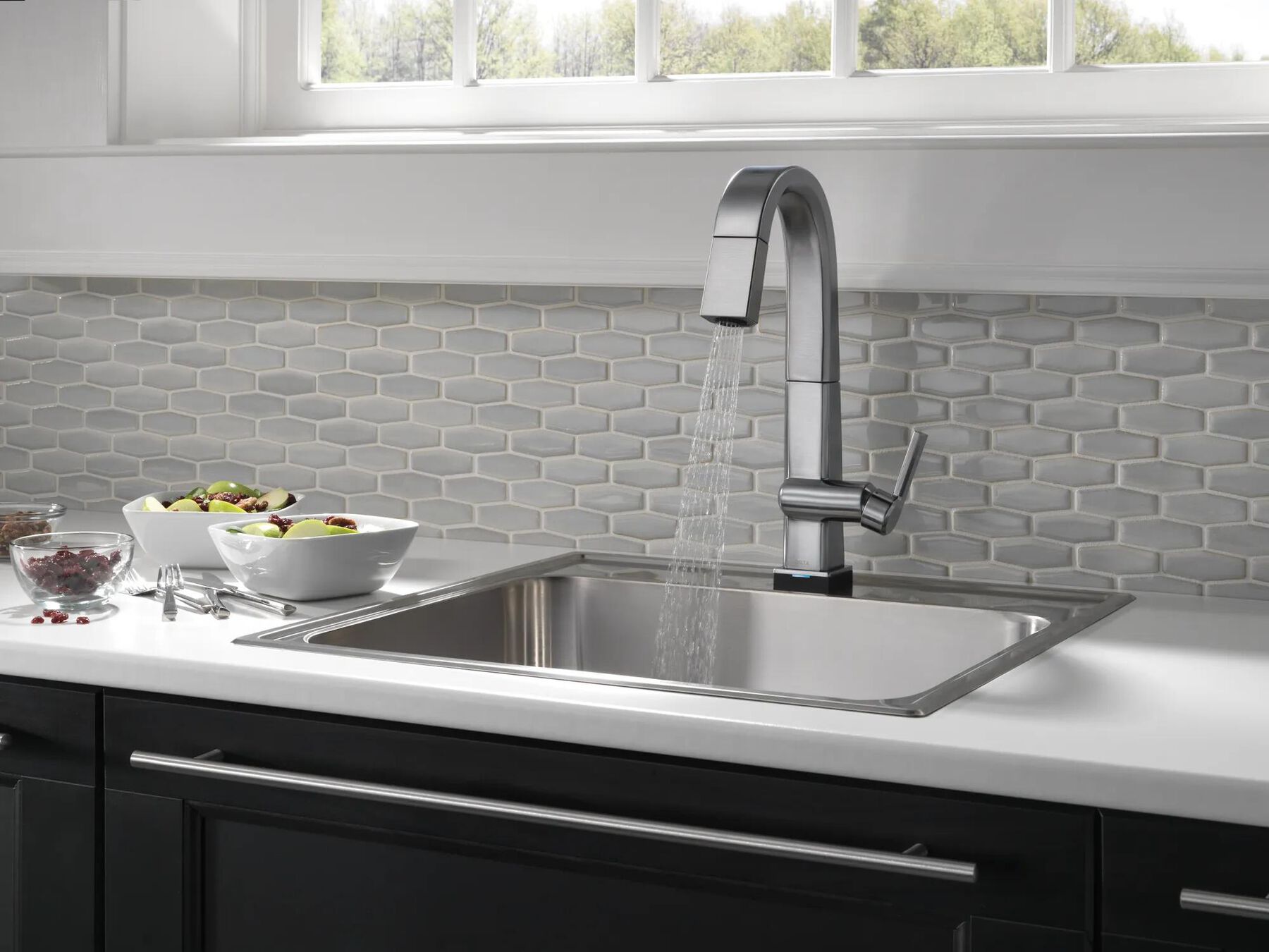 Single Handle Pull-Down Bar/Prep Faucet With Touch<sub>2</sub>O&reg; Technology