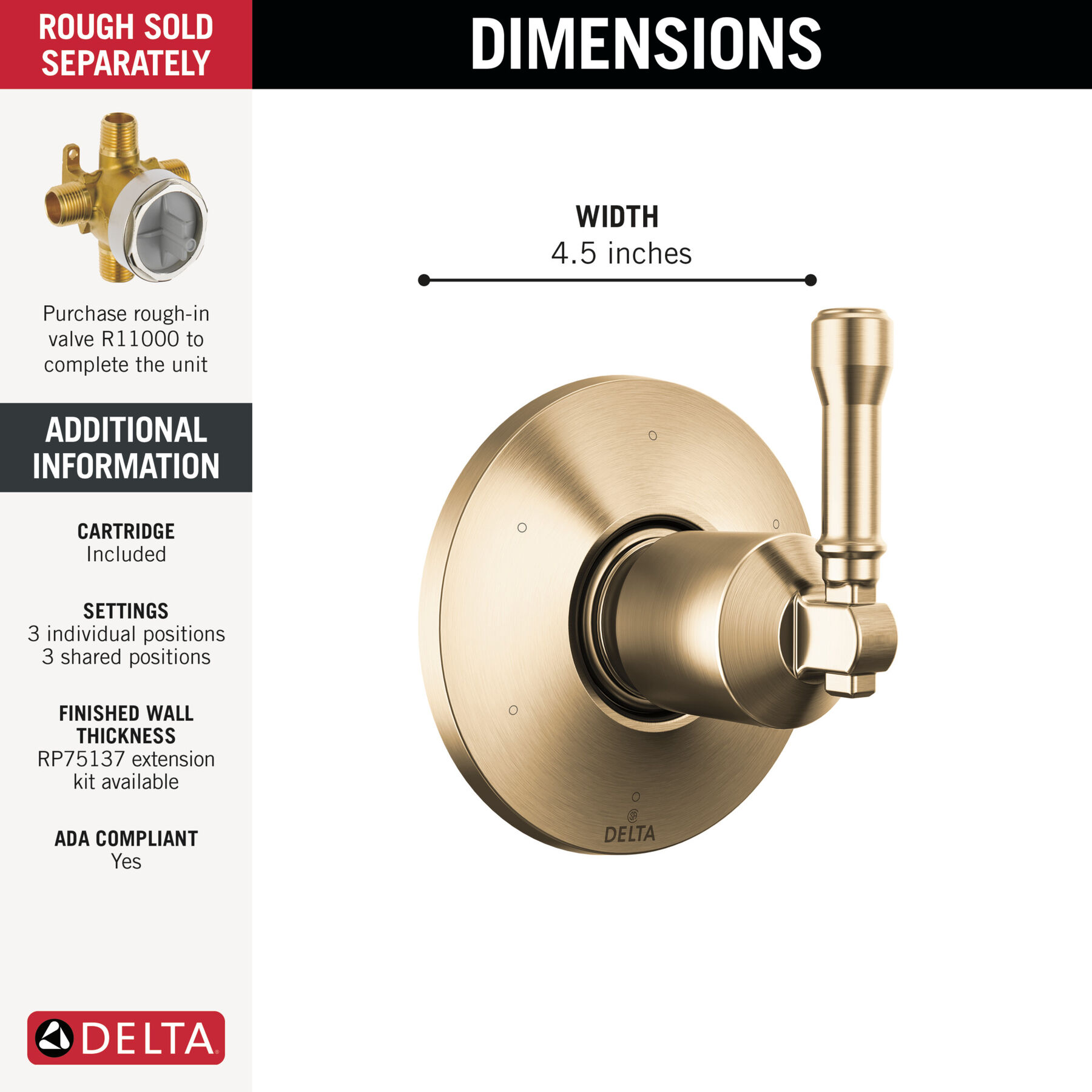 6-Setting Diverter Trim