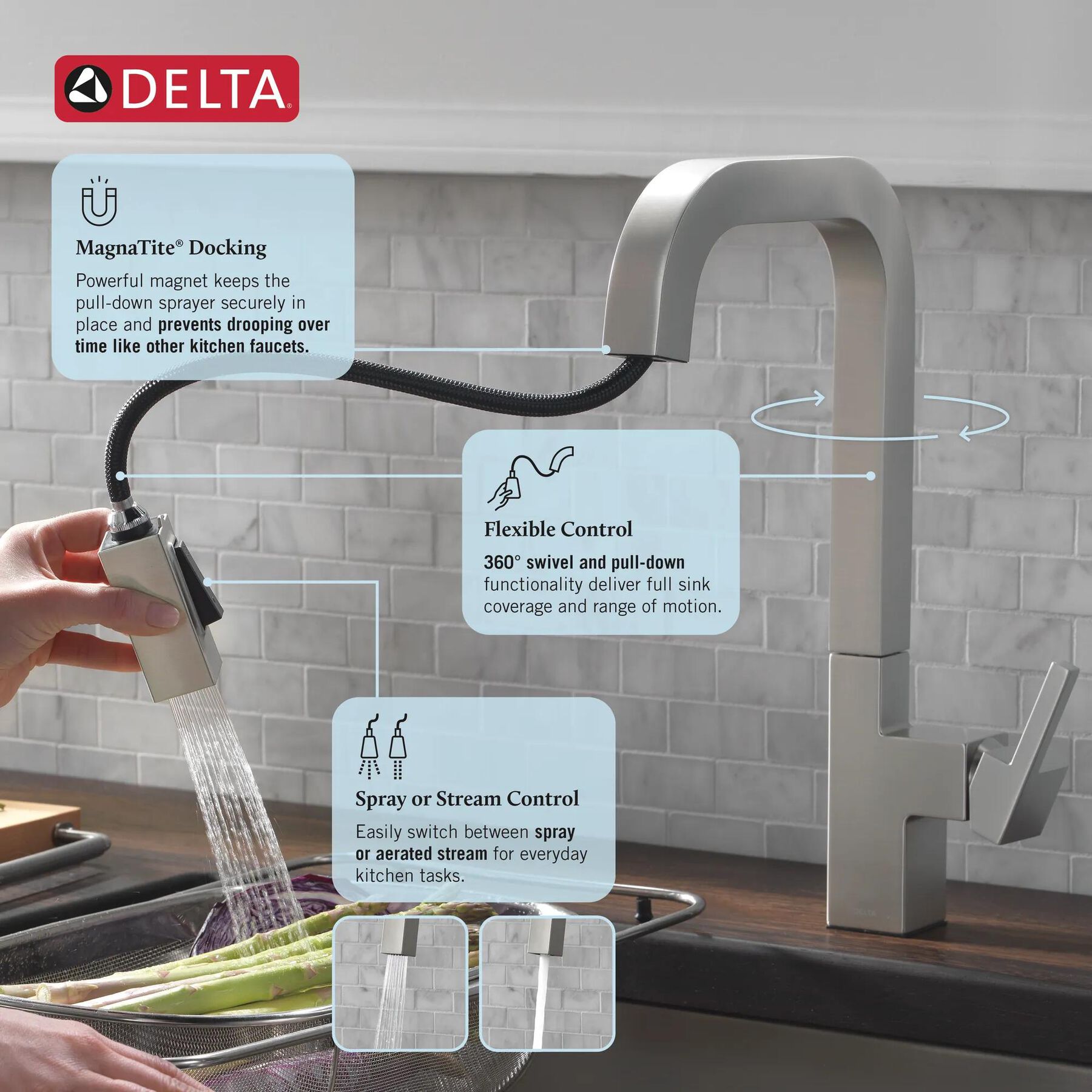 Single-Handle Pull-Down Kitchen Faucet