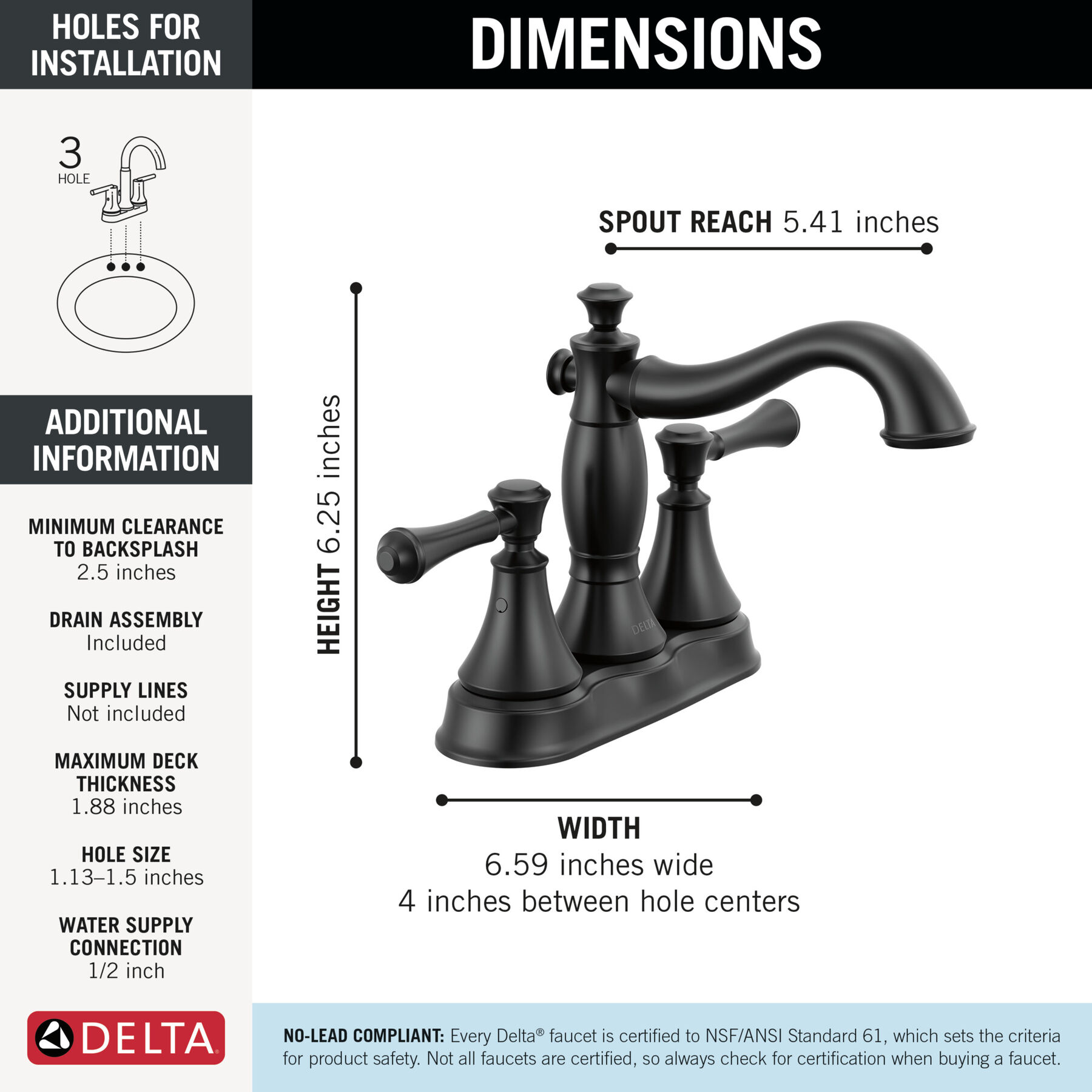 Two Handle Centerset Bathroom Faucet