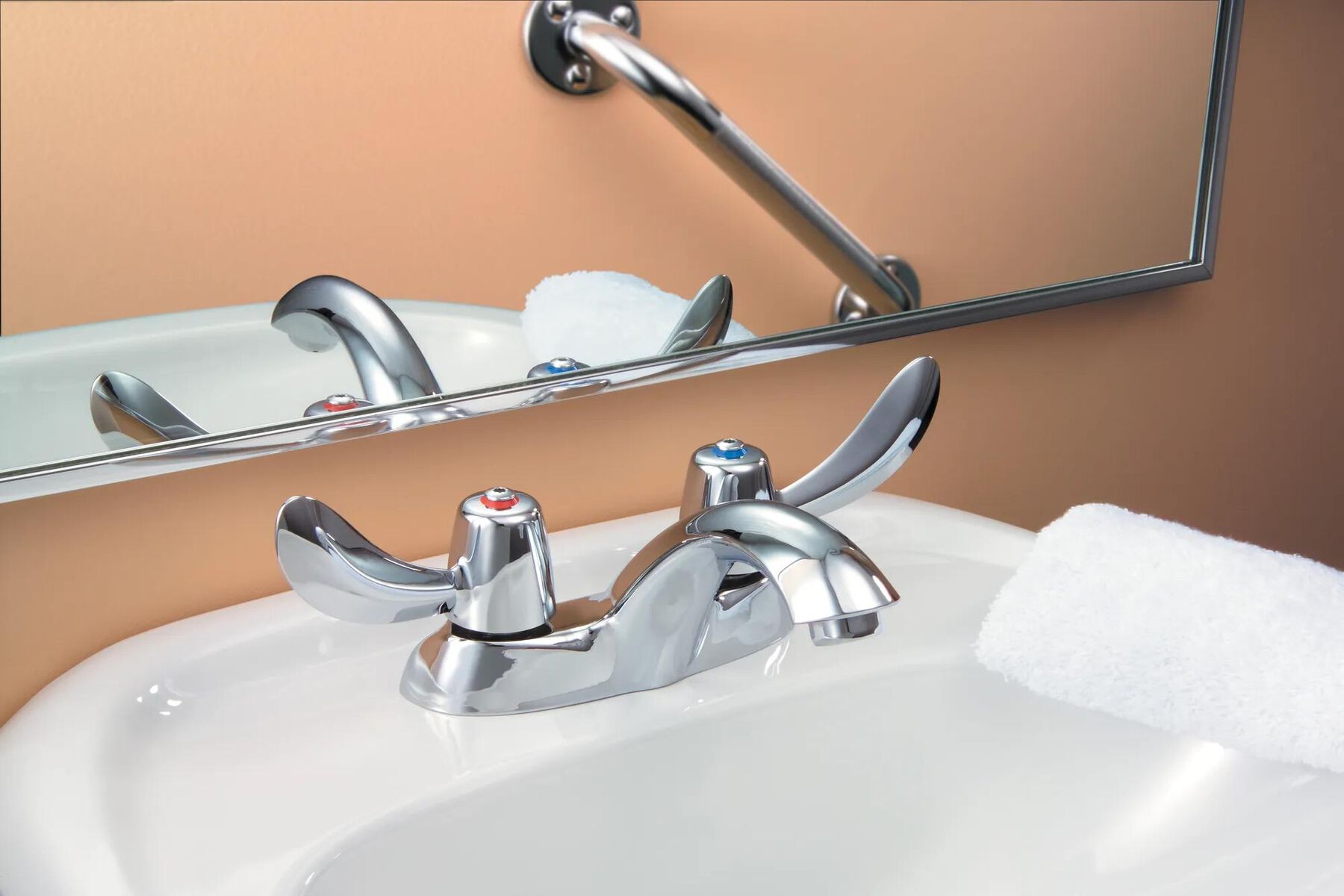 Two Handle Centerset Lavatory Faucet - Less Pop-Up