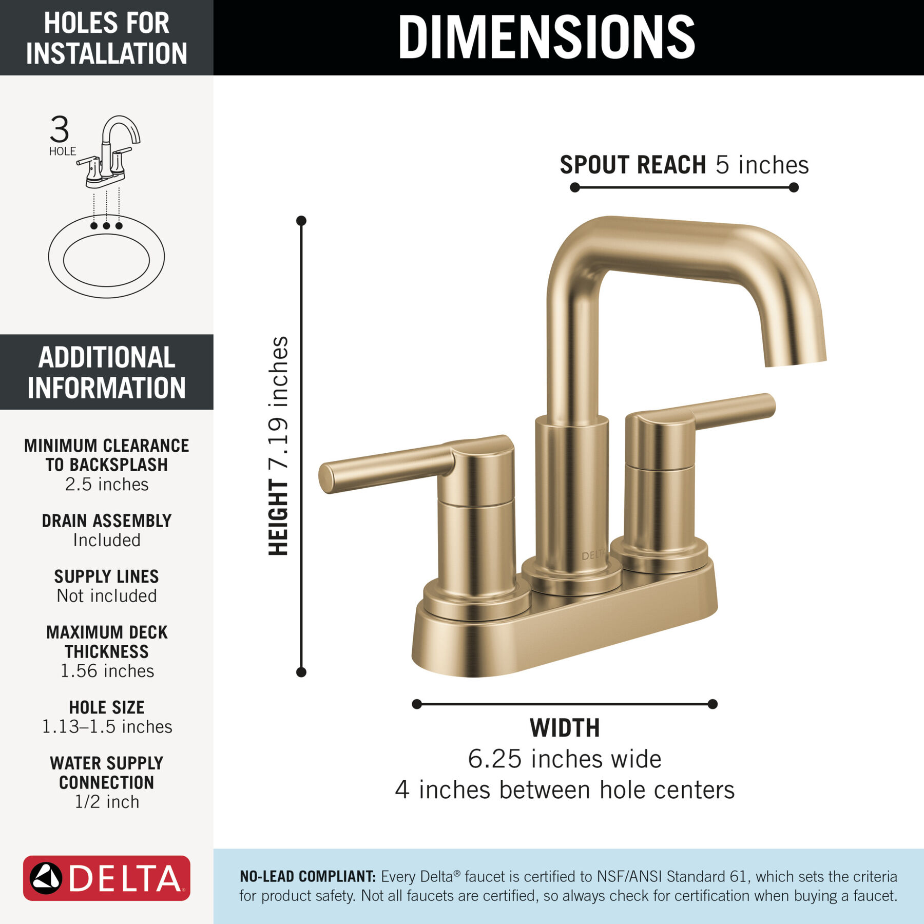 Two Handle Centerset Bathroom Faucet