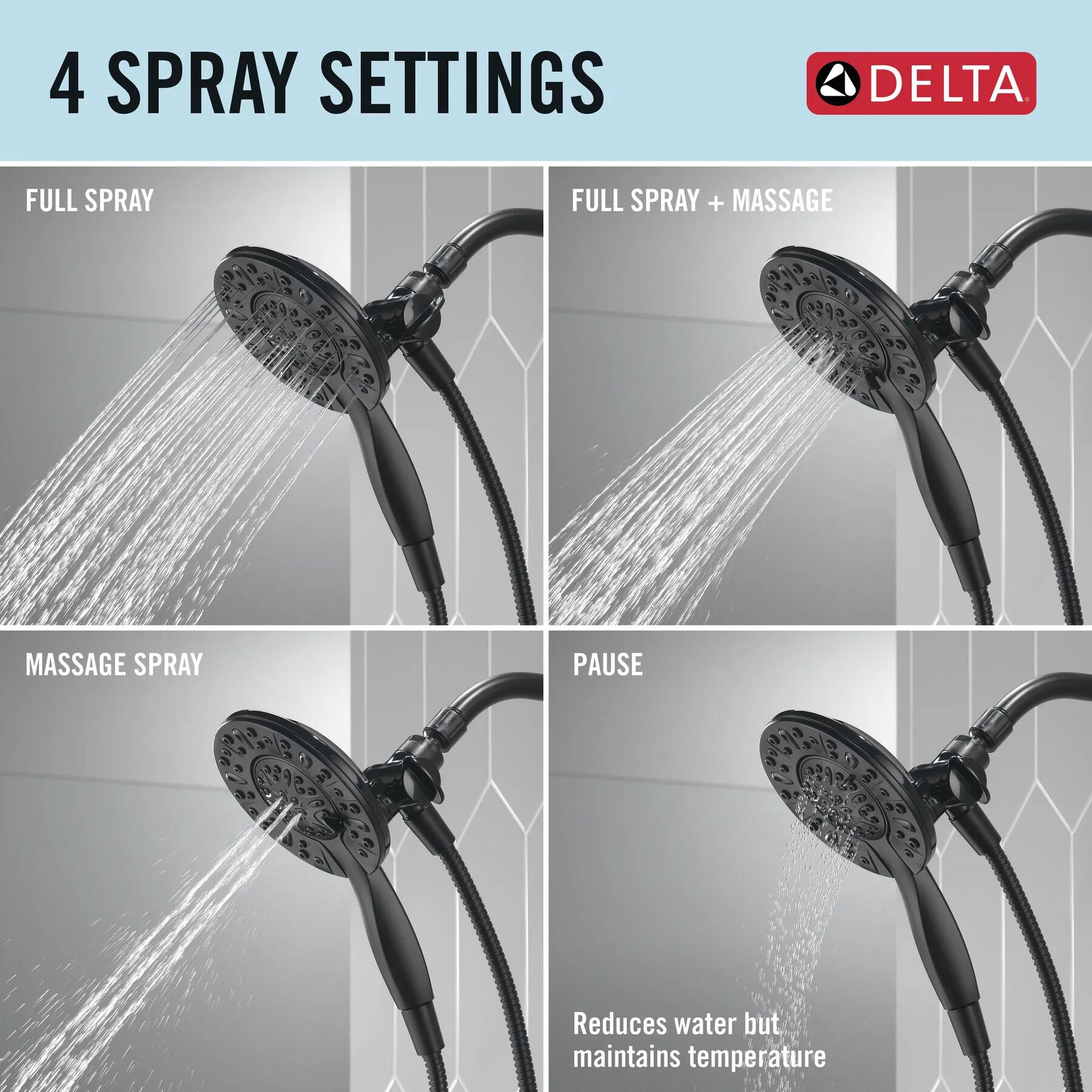 In2ition&reg; 4-Setting Two-in-One Shower