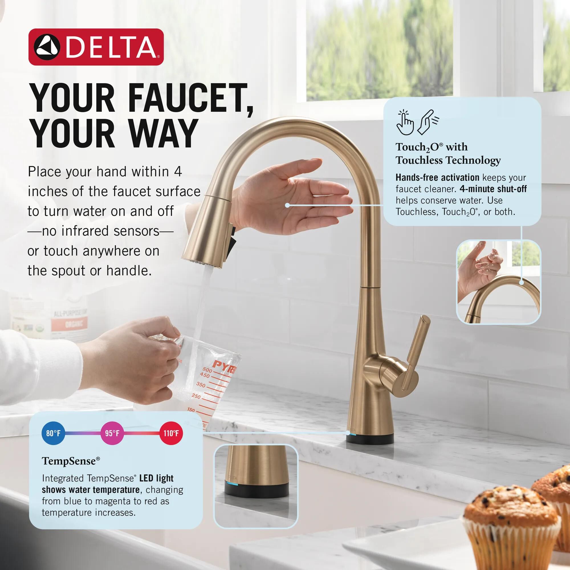 Single Handle Pull-Down Touch2O® Technology Kitchen Faucet with