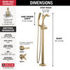 Single Handle Floor Mount Tub Filler Trim - Less Handle