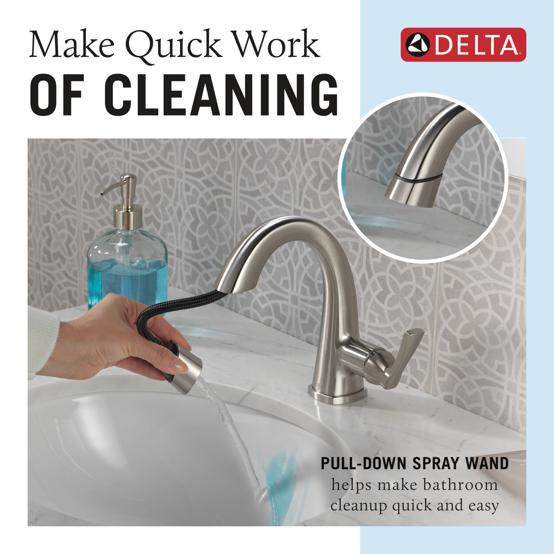 Single Handle Pull Down Bathroom Faucet (Recertified)