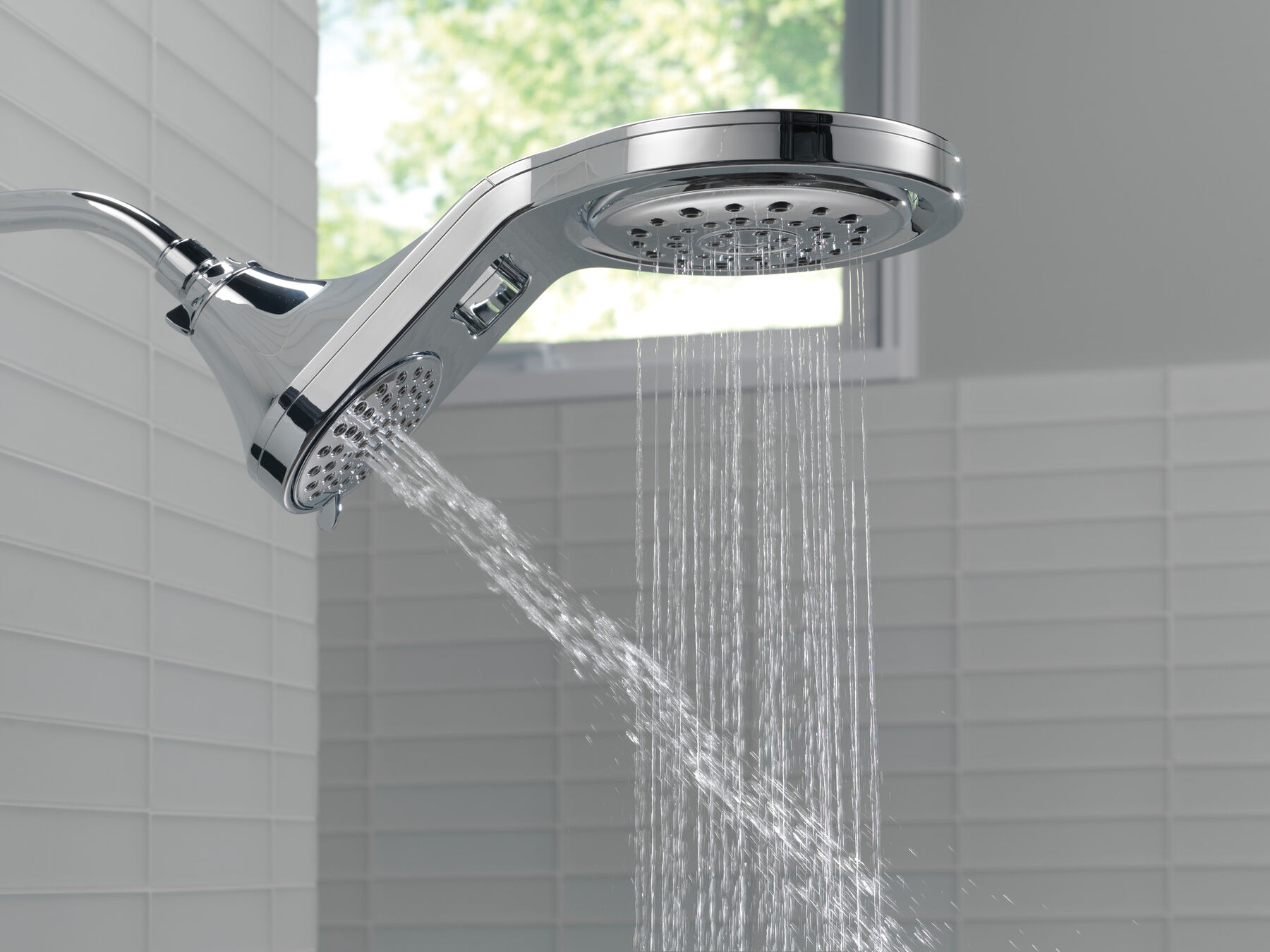 HydroRain&reg; 5-Setting Two-in-One Shower Head