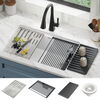 30&rdquo; Granite Composite Workstation Kitchen Sink Undermount Single Bowl with WorkFlow&trade; Ledge and Accessories in White