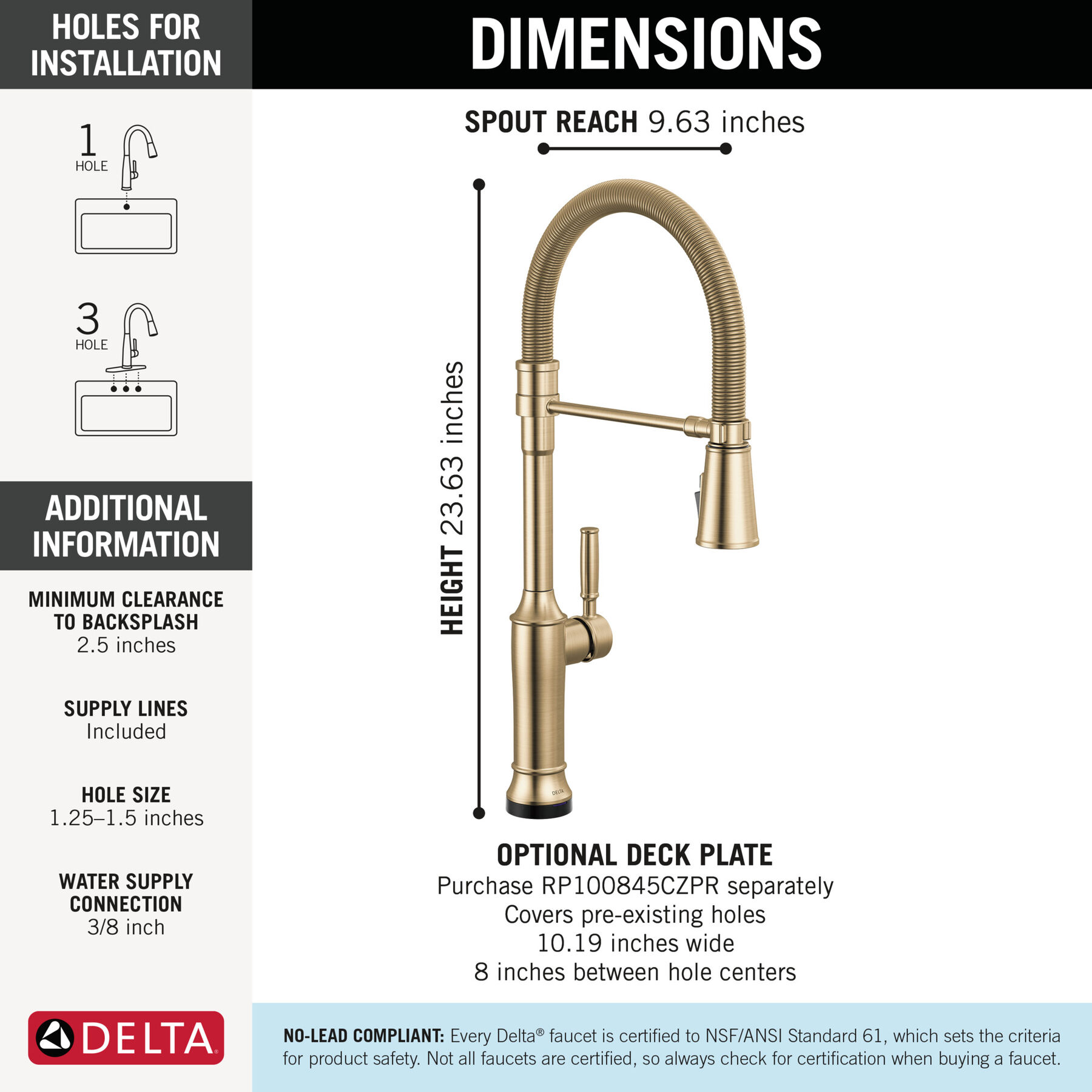Touch2O&reg; Technology Kitchen Faucet with Touchless Technology