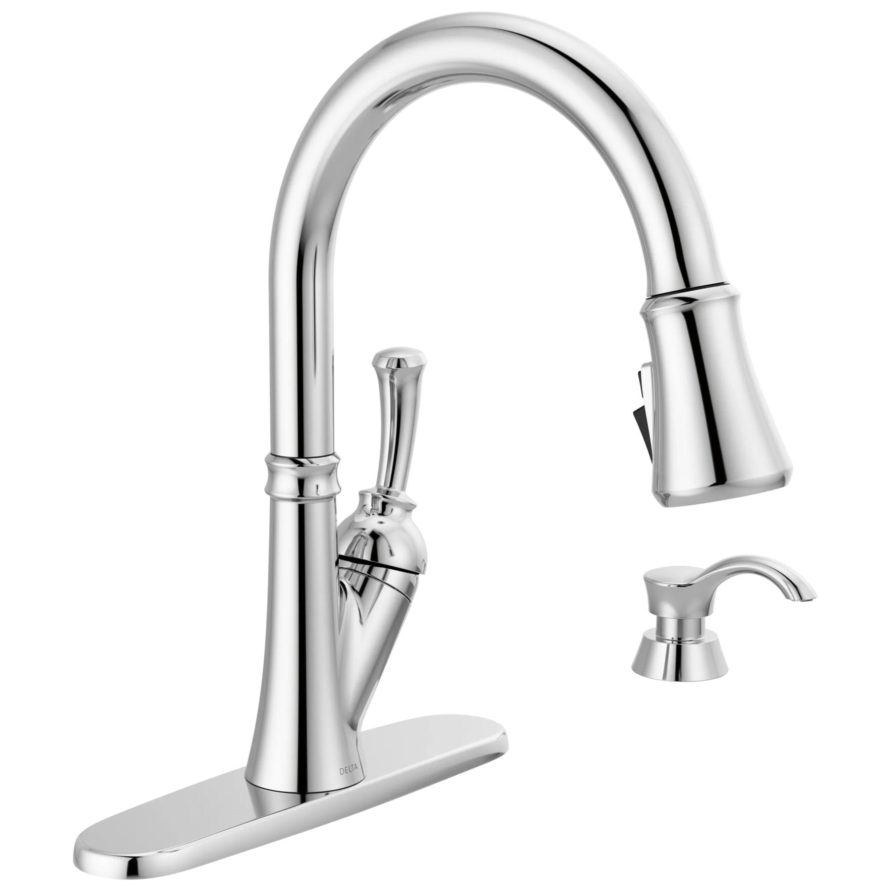 Single Handle Pull-Down Kitchen Faucet with Soap Dispenser and ShieldSpray&reg; Technology (Recertified)