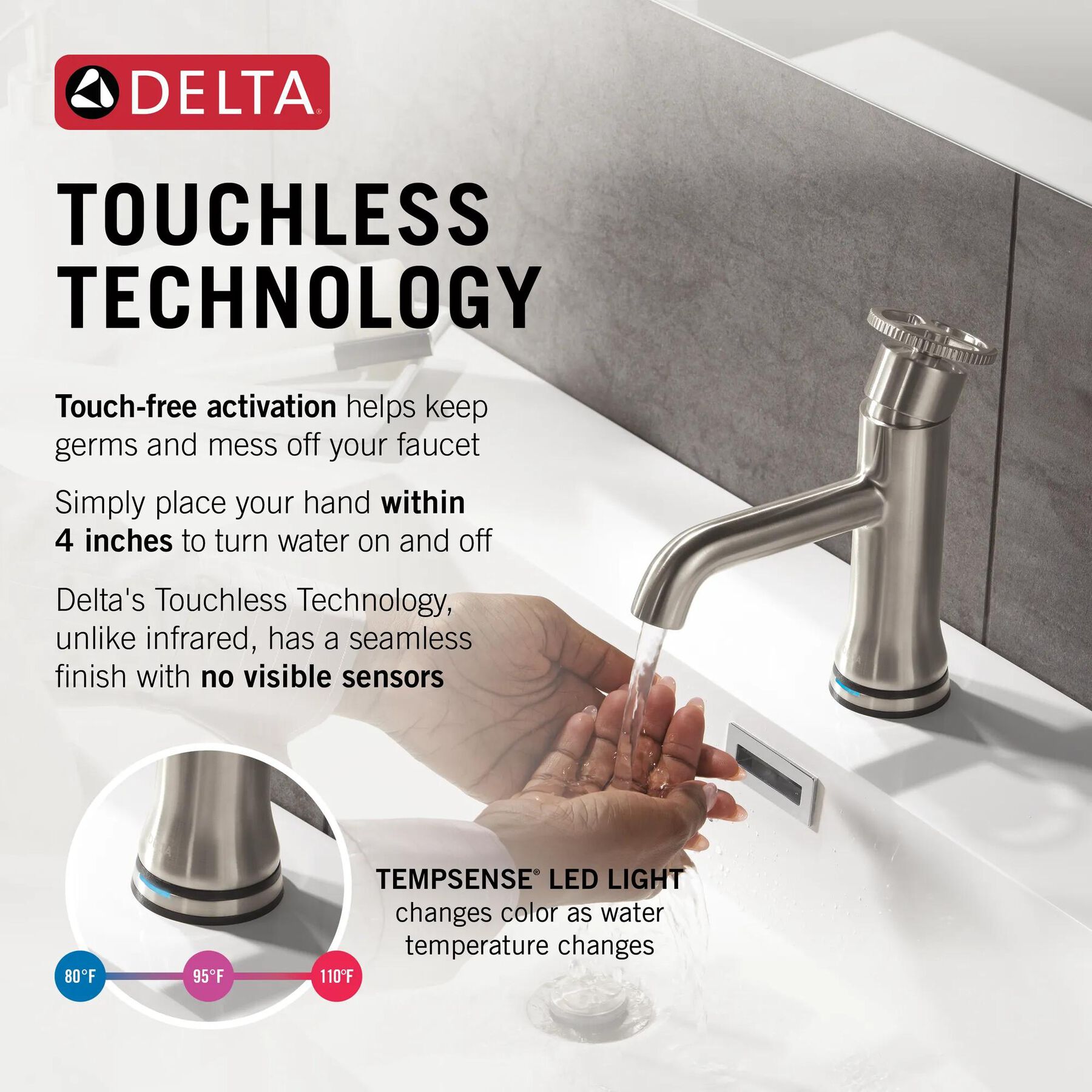 Touch2O Bathroom Faucet with Touchless Technology