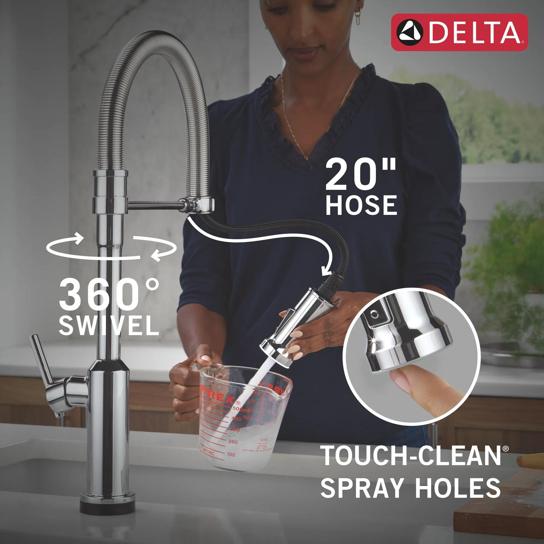 Touch2O&reg; Technology Kitchen Faucet with Touchless Technology
