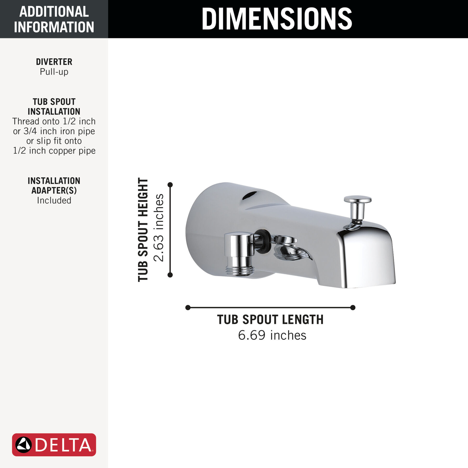 Diverter Tub Spout - Handshower