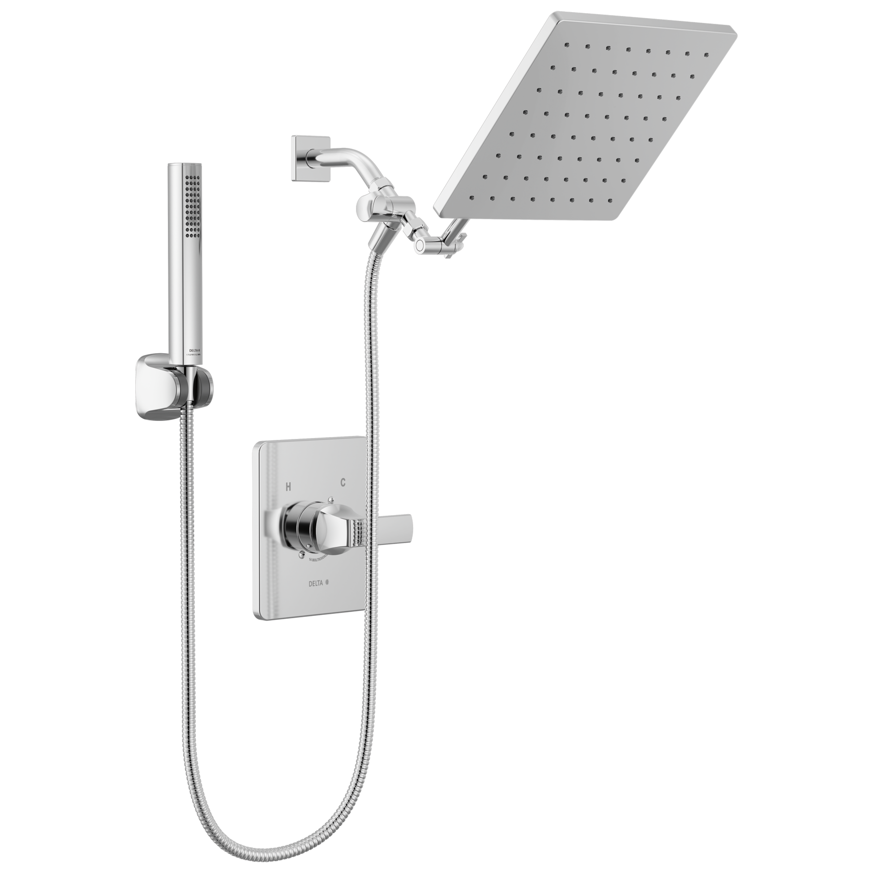 Monitor 14 Series Shower Trim with 10-Inch Raincan Combination Showerhead Bundle