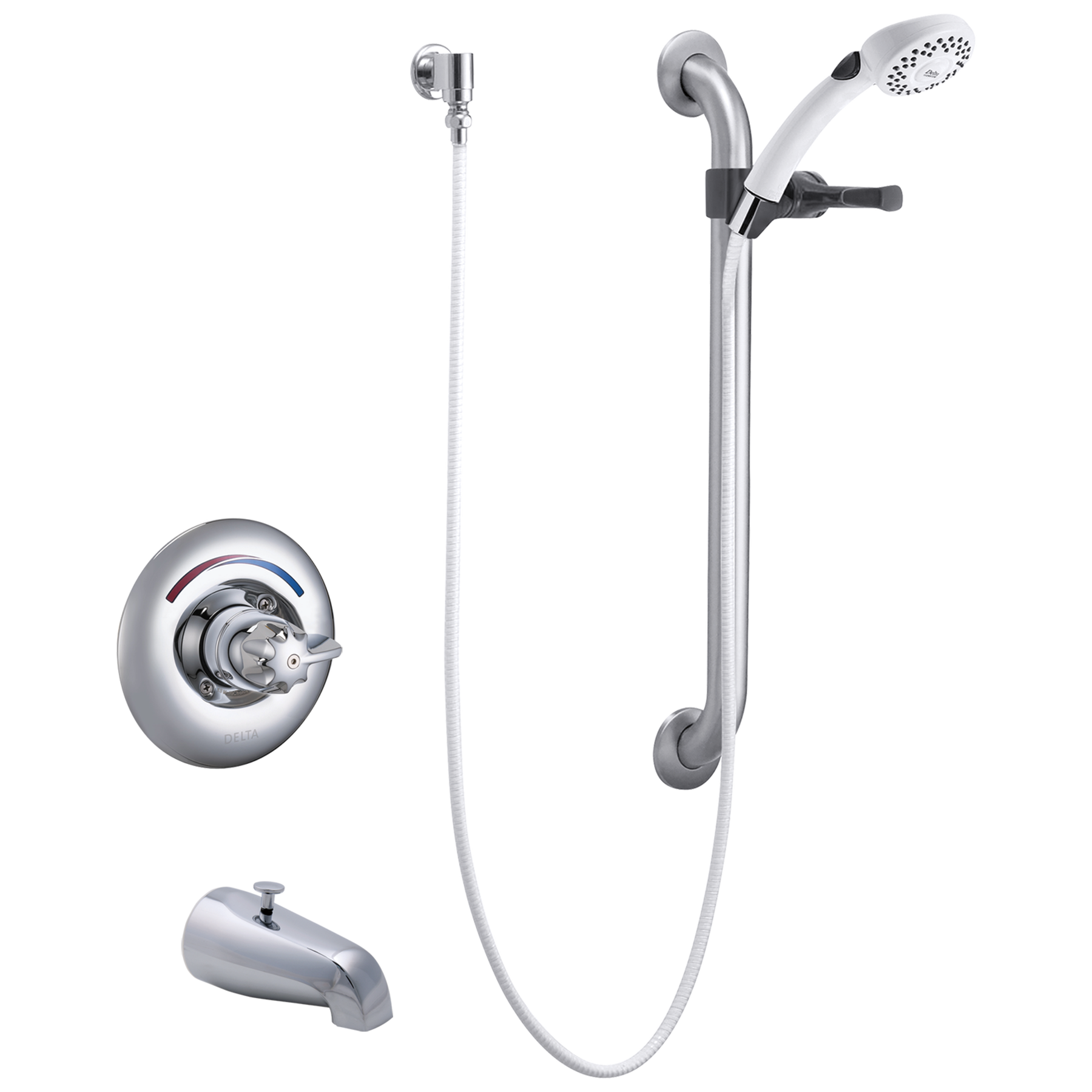 Universal Tub Trim Hand Shower and Grab Bar