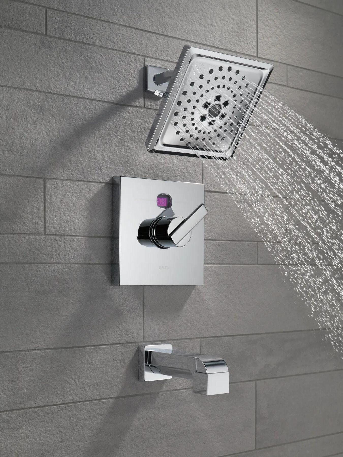 Angular Modern Temp2O&reg; 14 Series Tub & Shower Trim