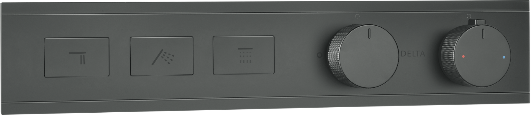 Modern High Flow Push Button Thermostatic Trim - 3 Outlet