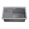 30&rdquo; Granite Composite Workstation Kitchen Sink Drop-In Top Mount Single Bowl with WorkFlow&trade; Ledge and Accessories in Dark Grey