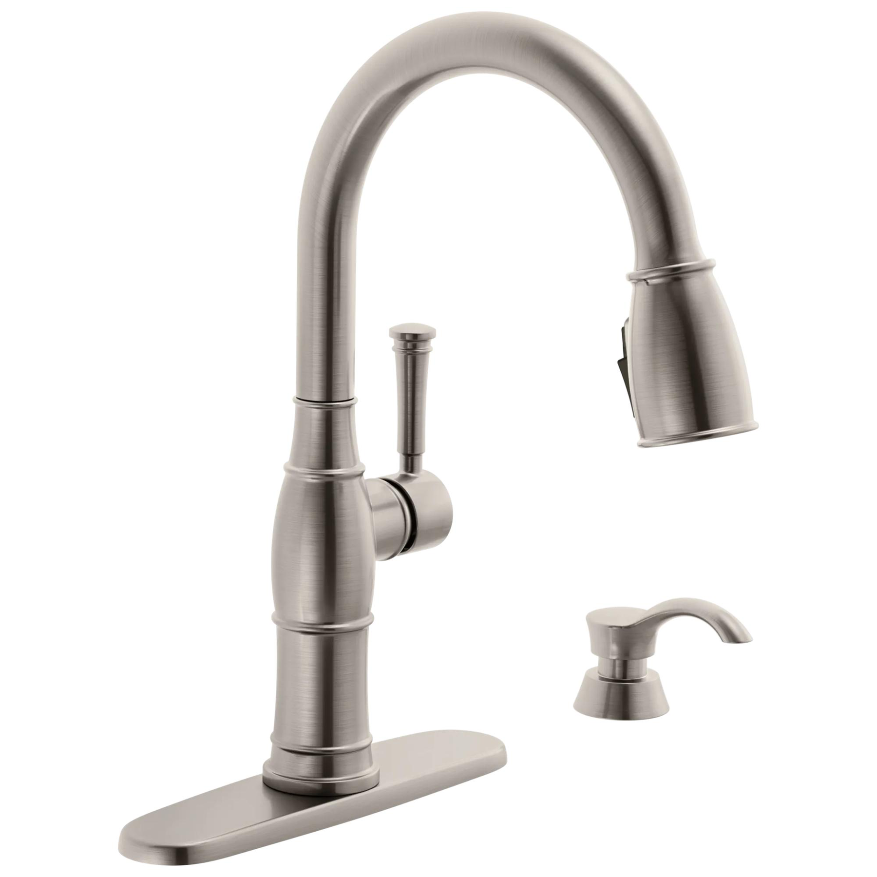 Single Handle Pull-Down Kitchen Faucet with Soap Dispenser and ShieldSpray&reg; Technology (Recertified)