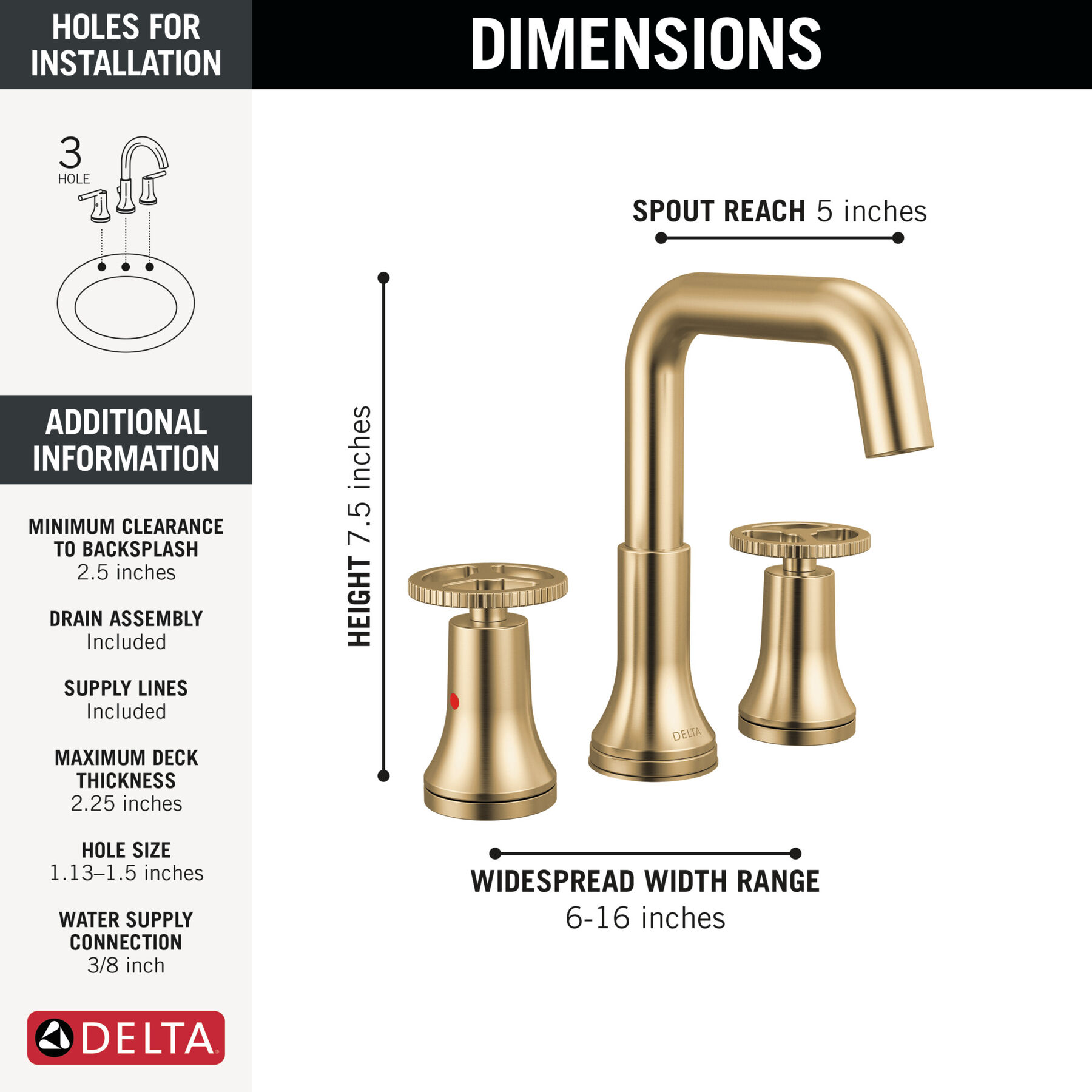 Two Handle Widespread Bathroom Faucet