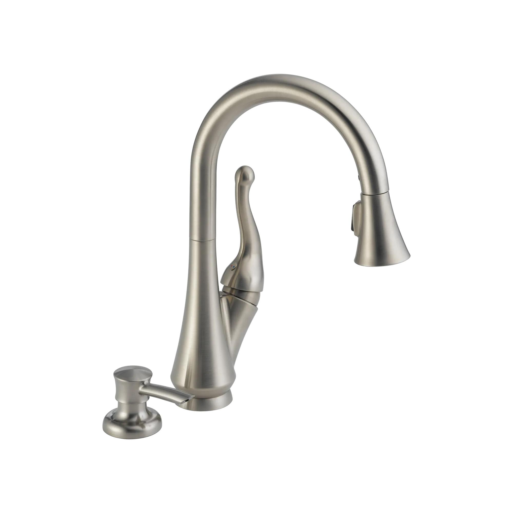 Single Handle Pull-Down Kitchen Faucet with Soap Dispenser