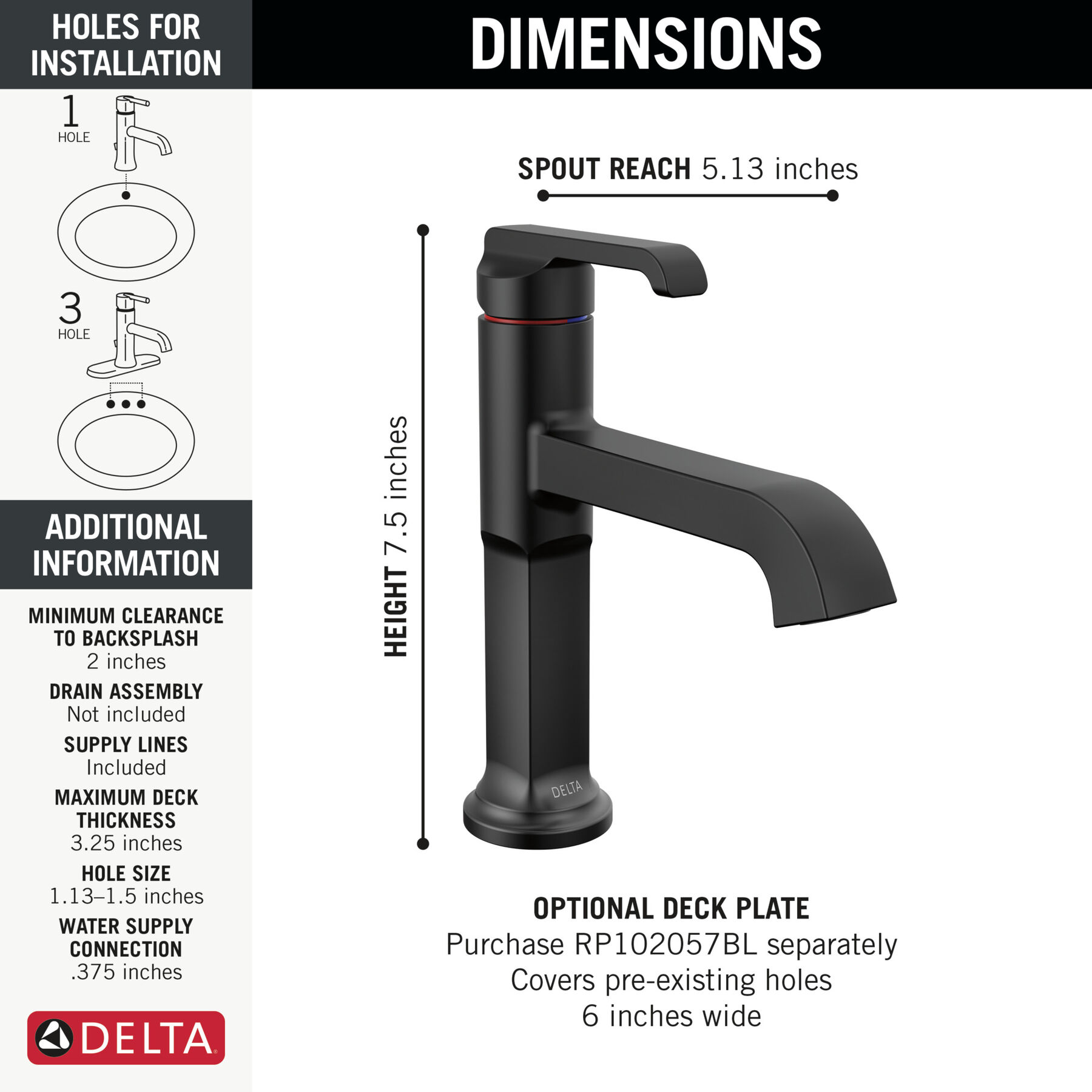 Single Handle Bathroom Faucet (Recertified)