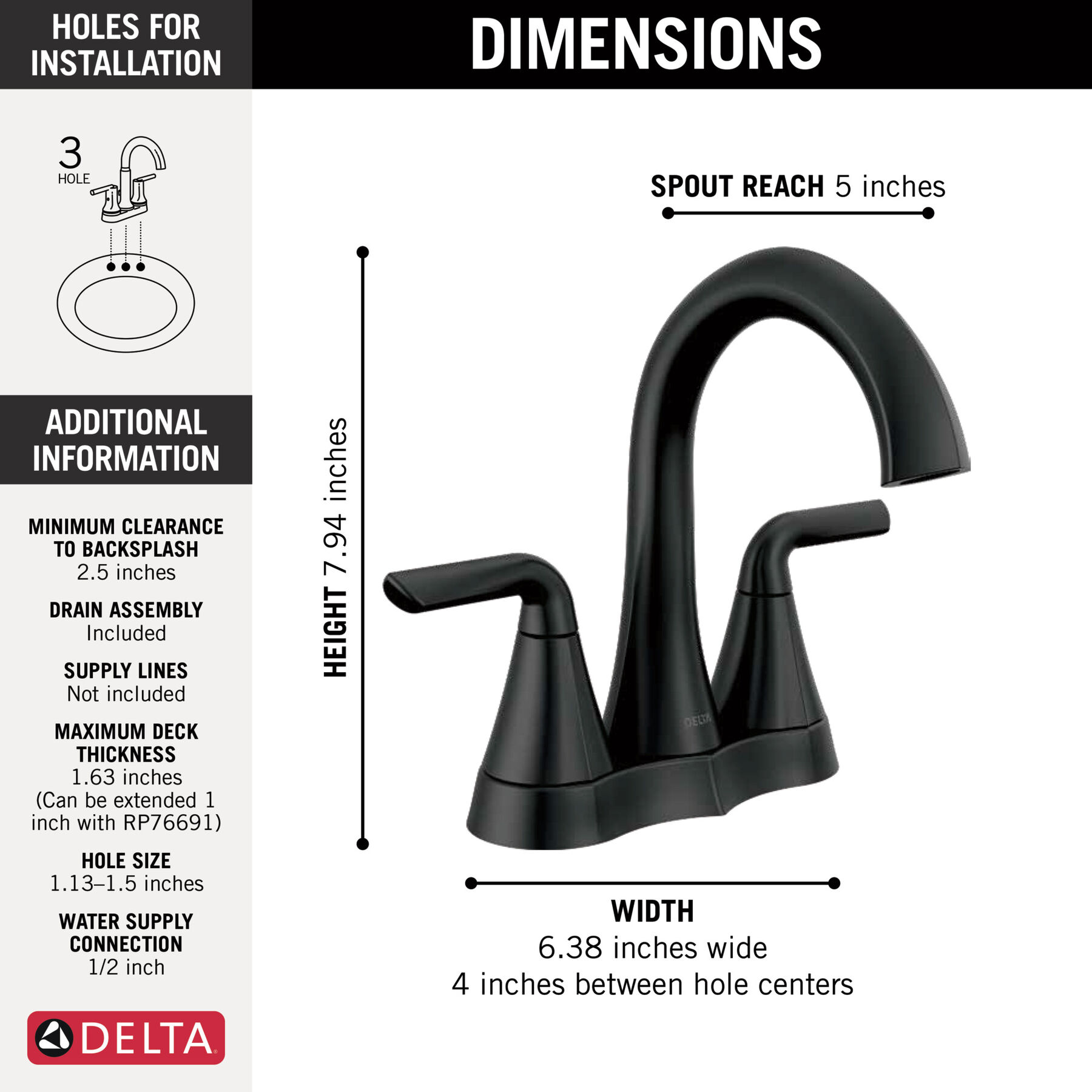 Two Handle Centerset Bathroom Faucet