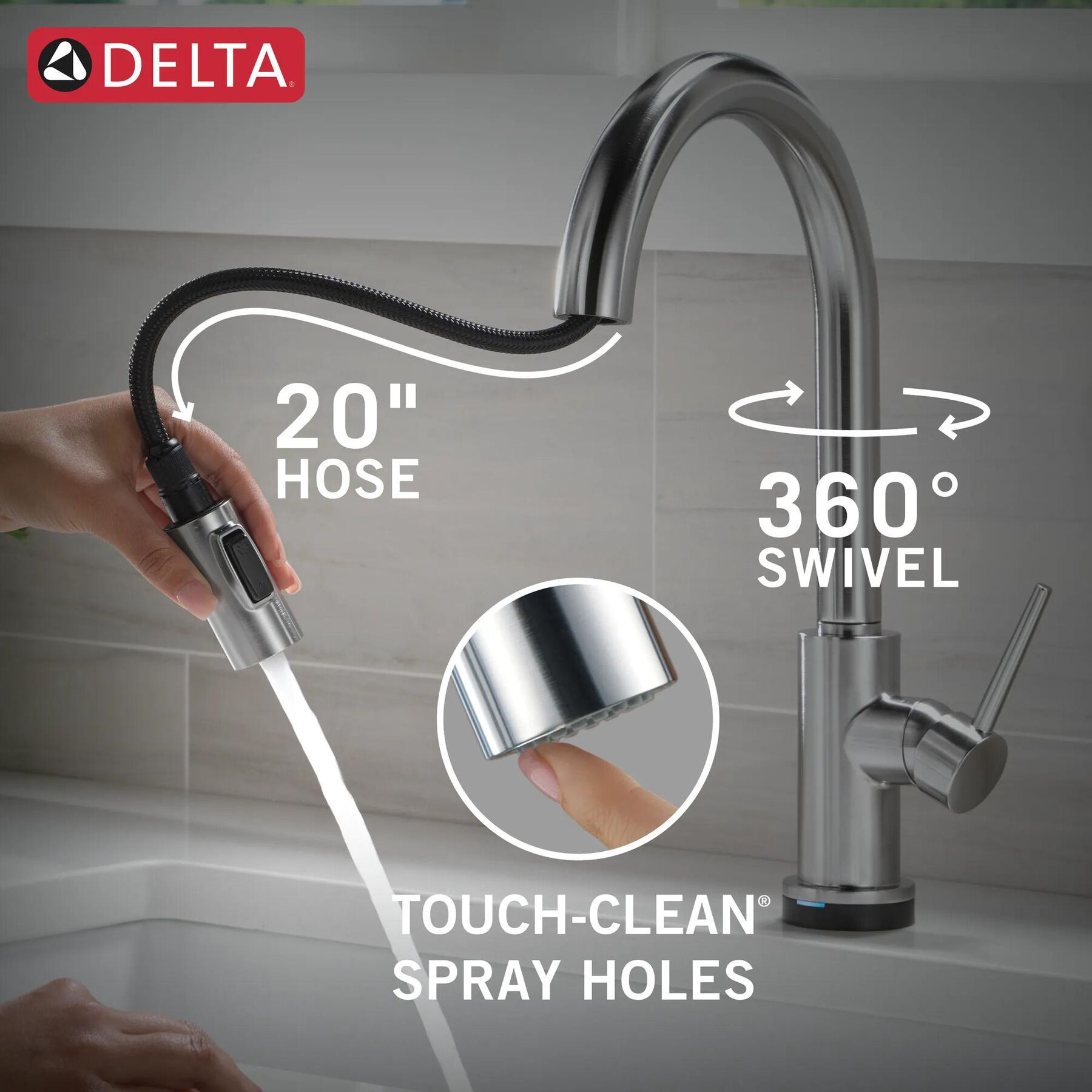 VoiceIQ&reg; Kitchen Faucet with Touch<sub>2</sub>O&reg; Technology with Touchless Technology (Recertified)