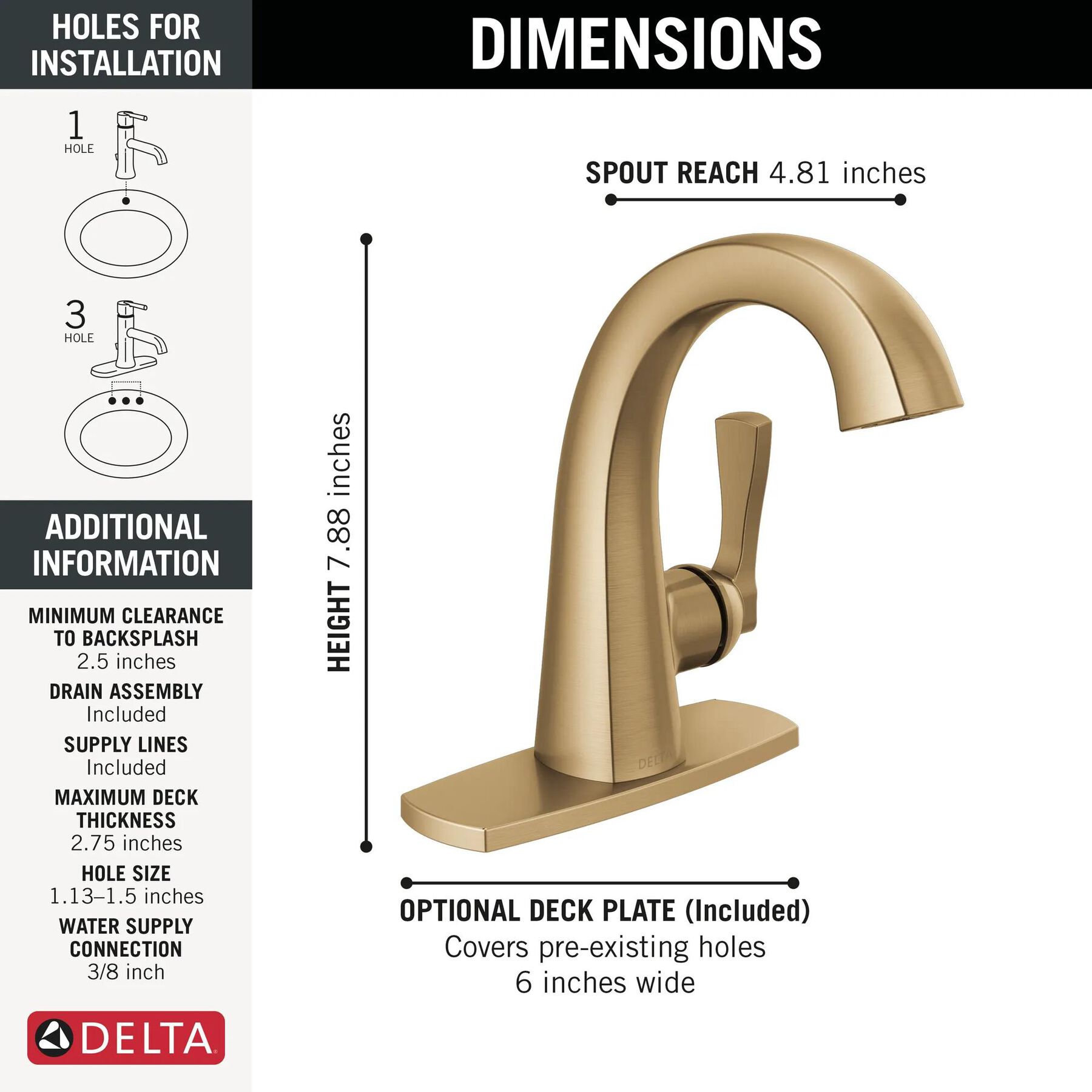 Single Handle Bathroom Faucet (Recertified)