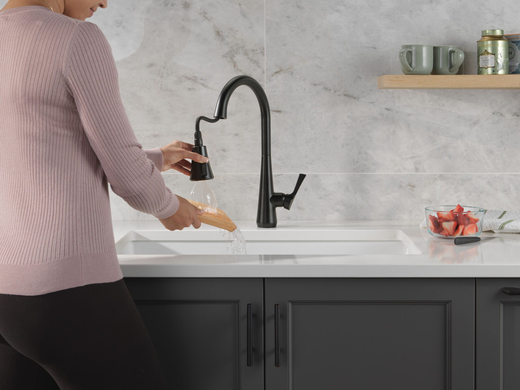 Single Handle Pull-Down Kitchen Faucet with ShieldSpray Technology